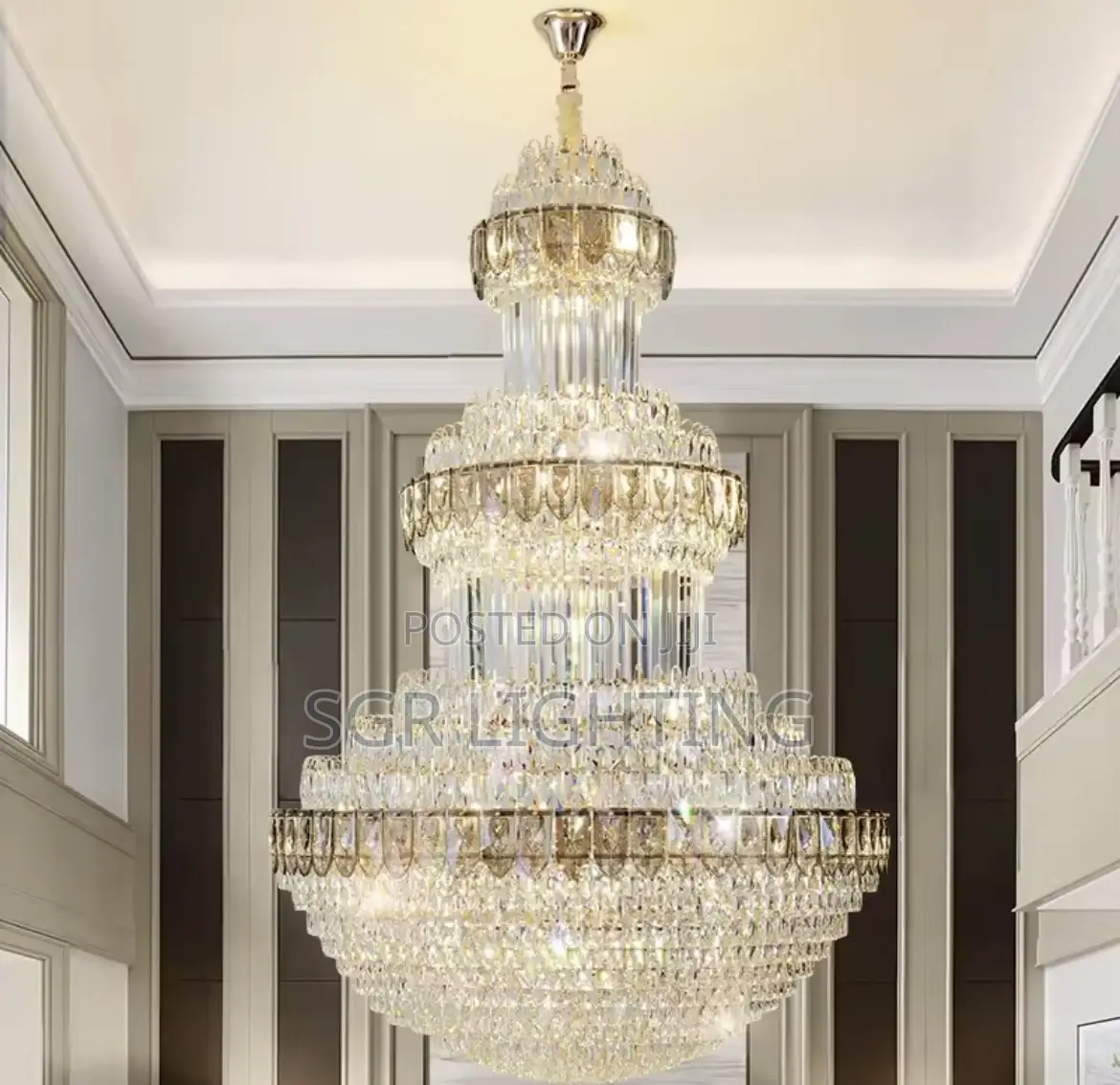 Luxury Crystal Chandelier Duplex Building Hollow Living Room