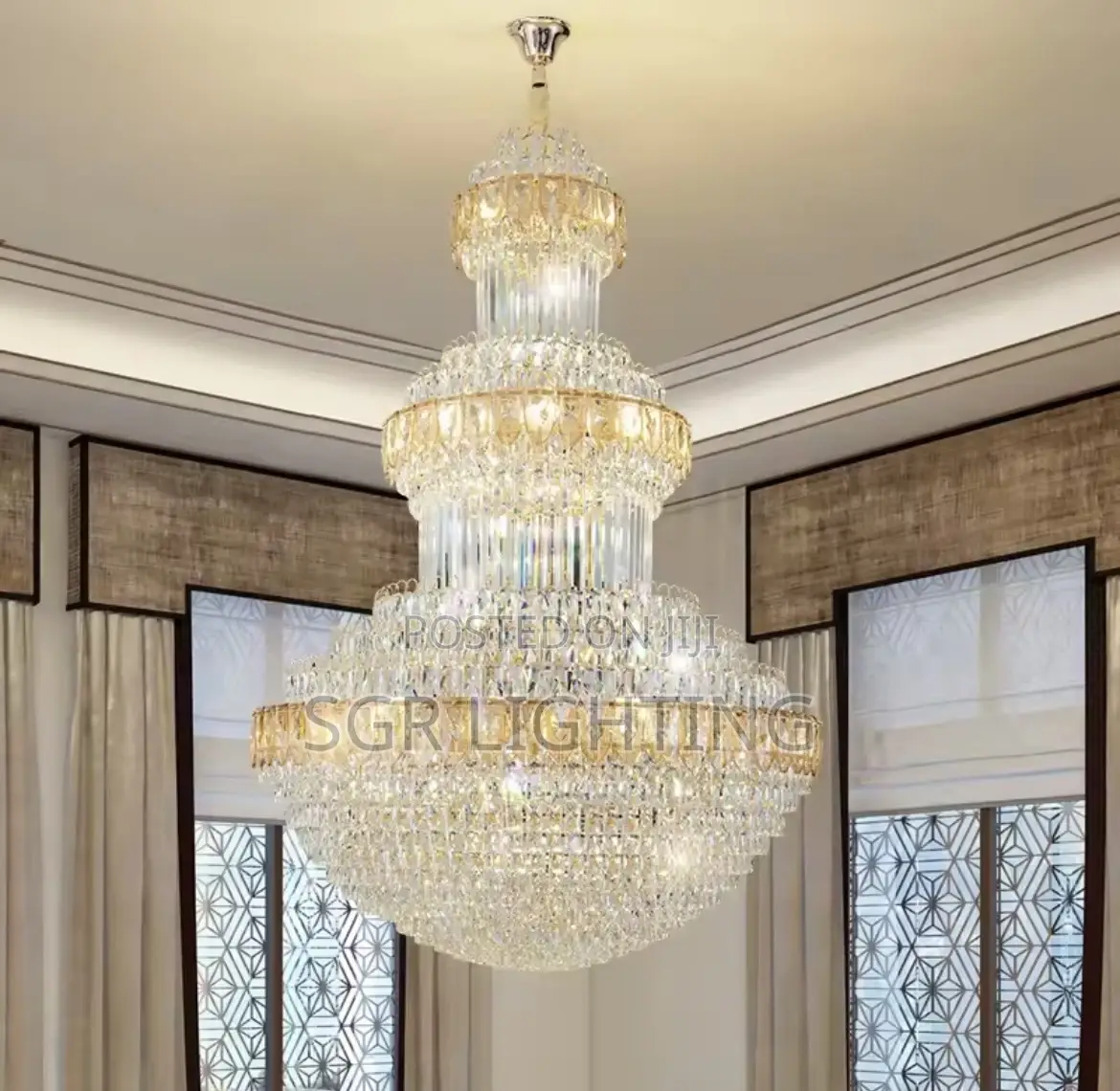 Luxury Crystal Chandelier Duplex Building Hollow Living Room