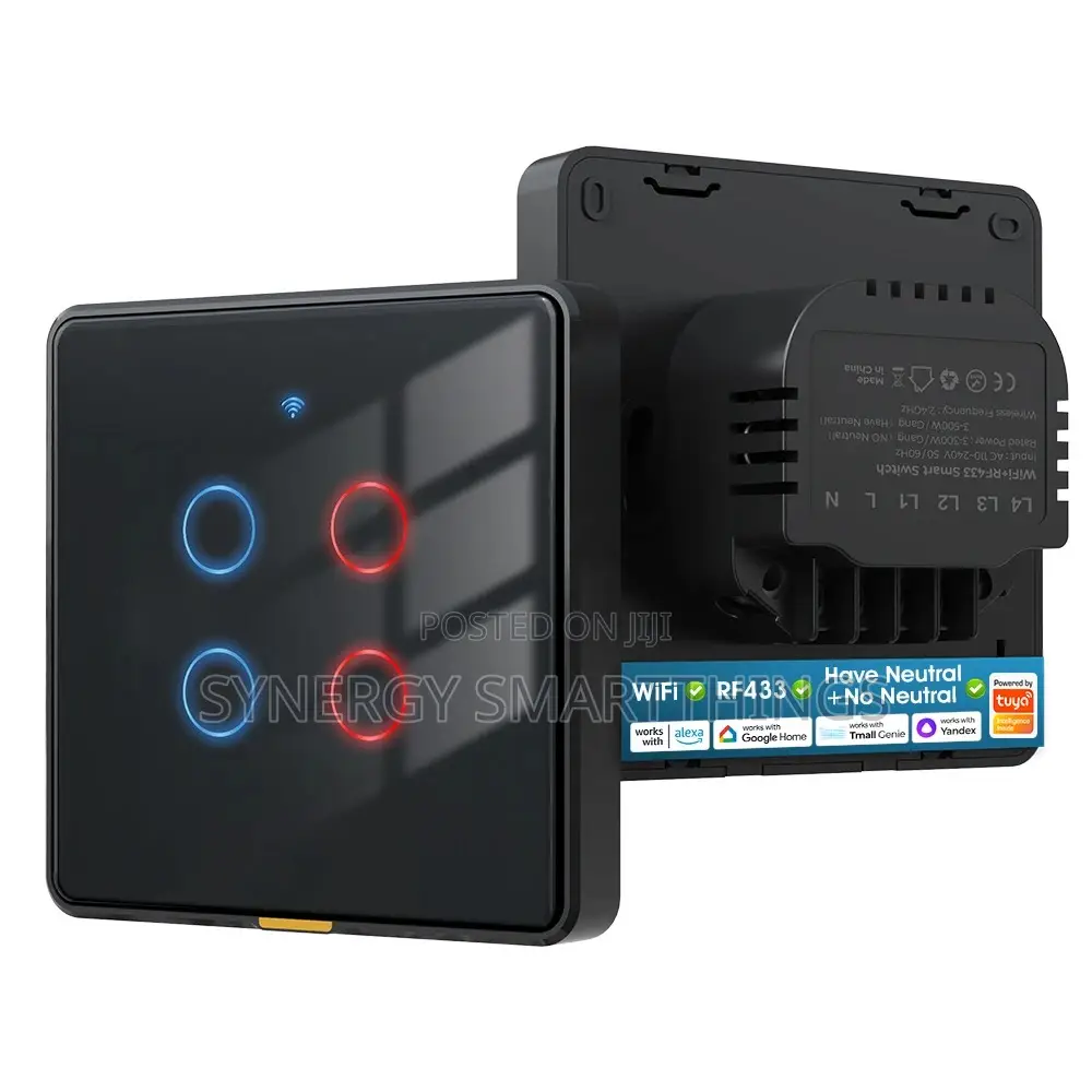 Tuya Wi-fi C-smart 4 Gang Smart Switch (Black)