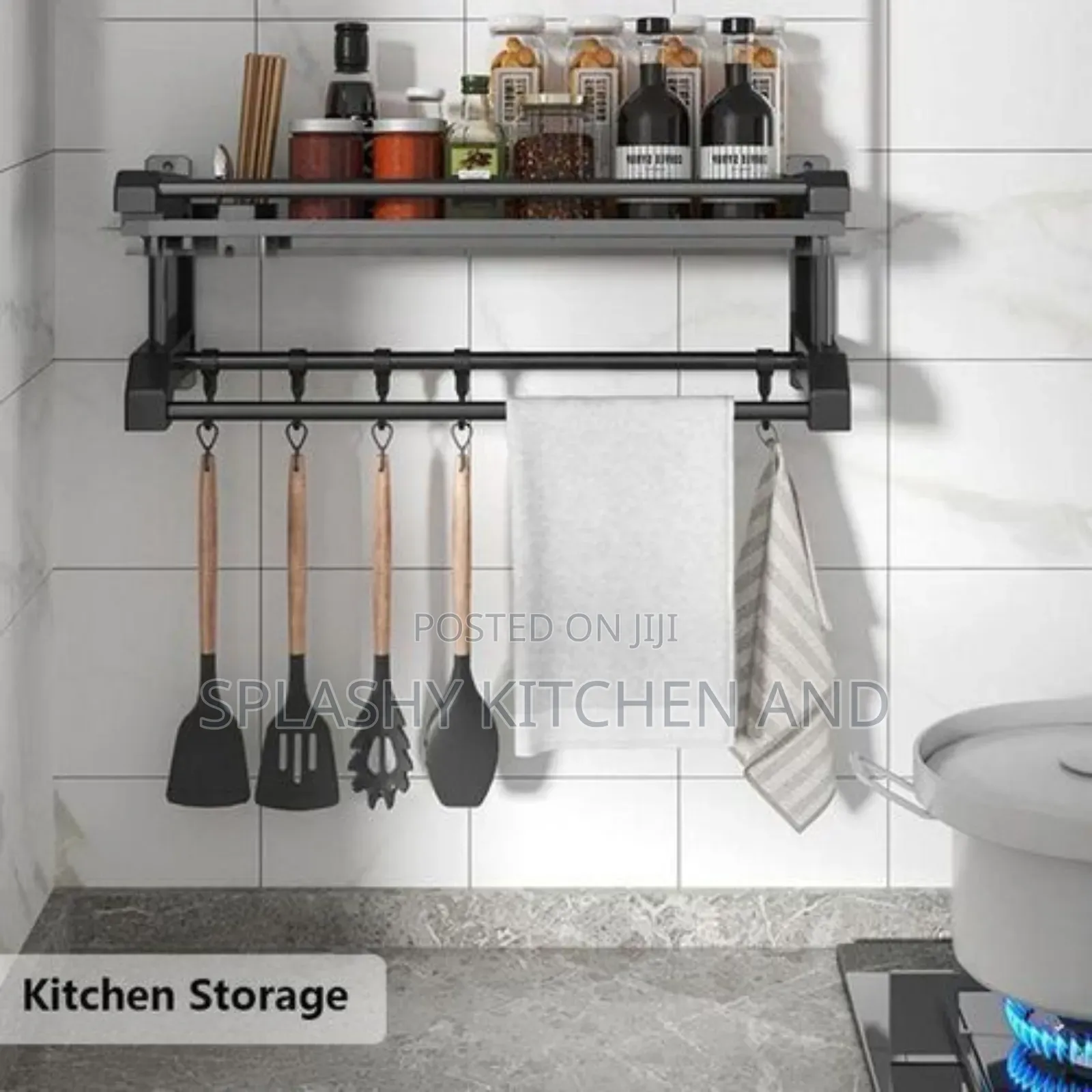 Single Wall Mounted Storage Shelve Bathroom Towel Rack