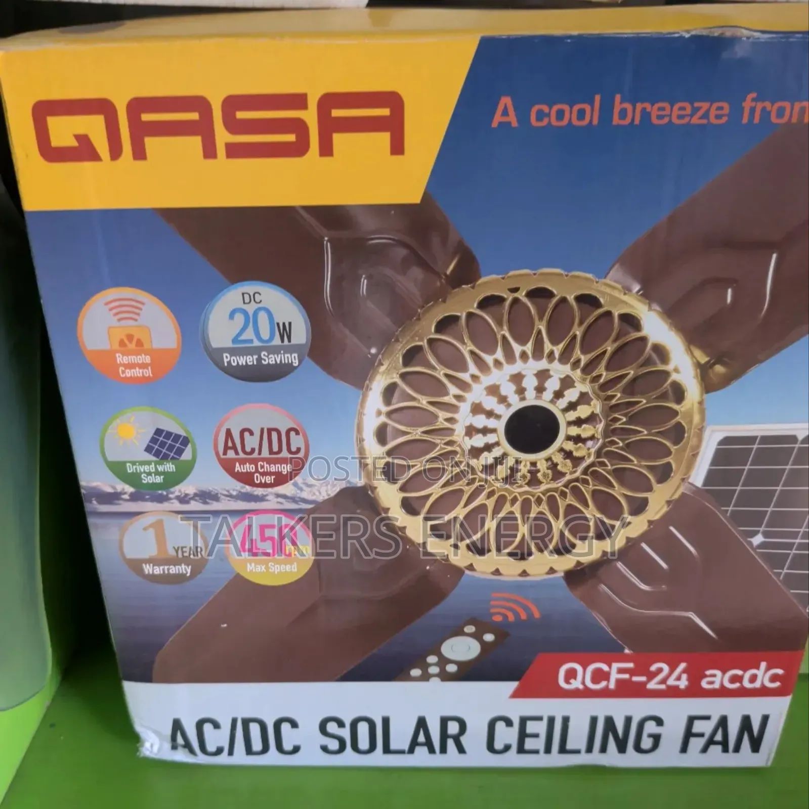 Qasa Ac/Dc Ceiling Fan 24inches 20w