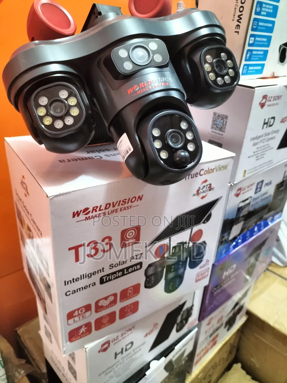 V380 Triple Three Lens PTZ Solar Sarien Camera