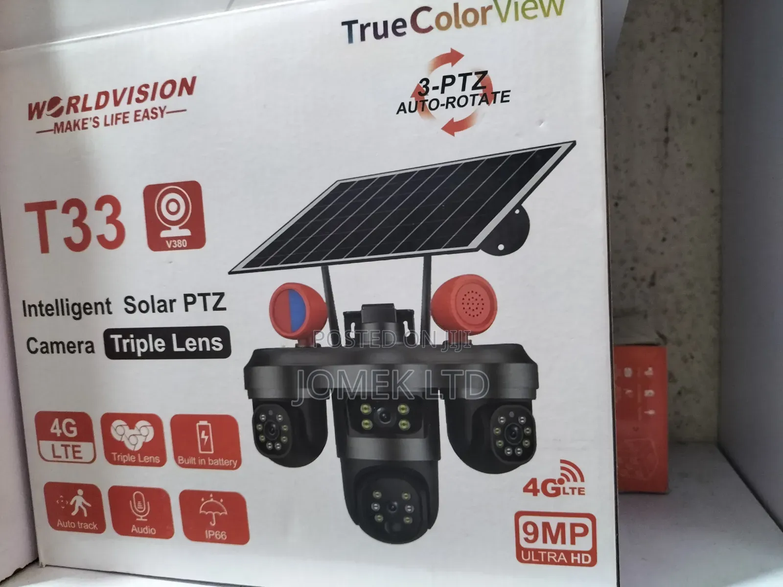 V380 Triple Three Lens PTZ Solar Sarien Camera
