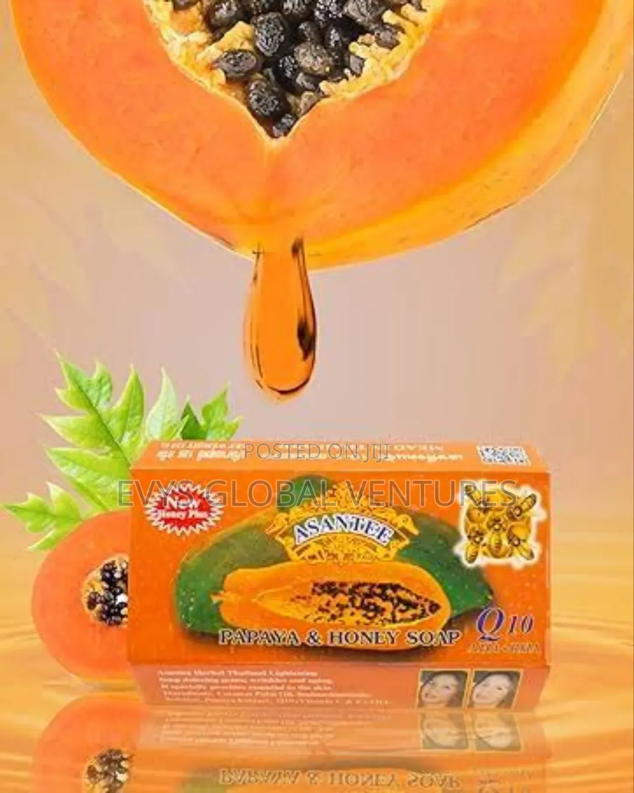 2pcs Asantee Papaya Honey Lightening, Brightening Glowing Soap