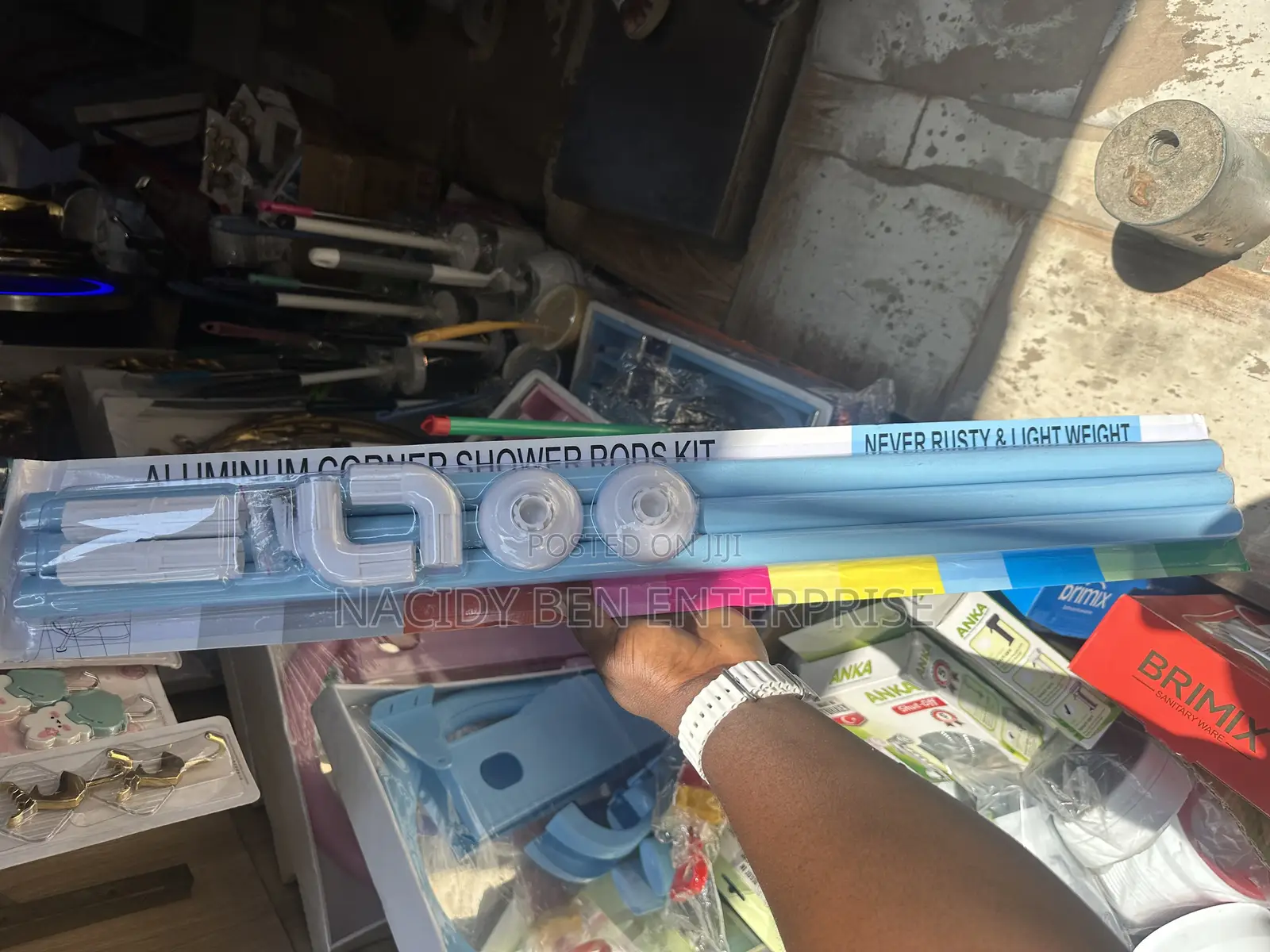 Aluminum Corner Shower Rods Kit