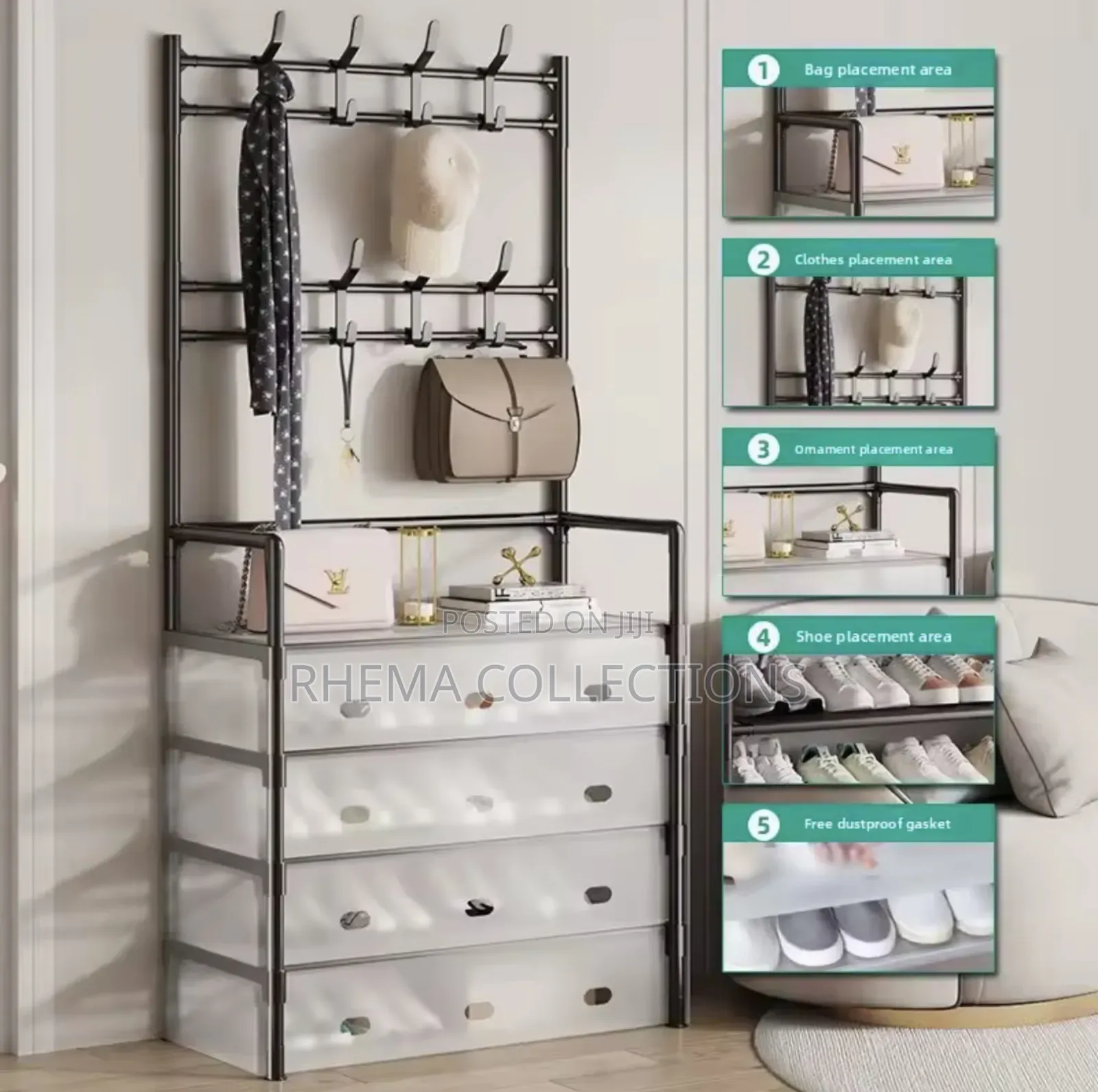 Multipurpose Dust Proof Shoe Rack and Hanger