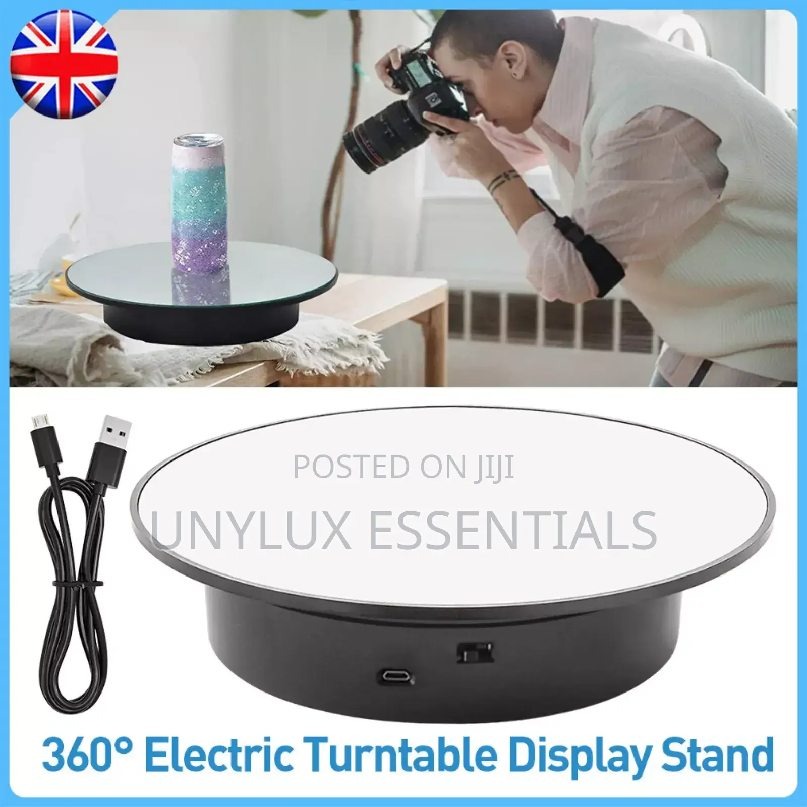 360° Rotating Electric/Battery Mirror Display Turntable