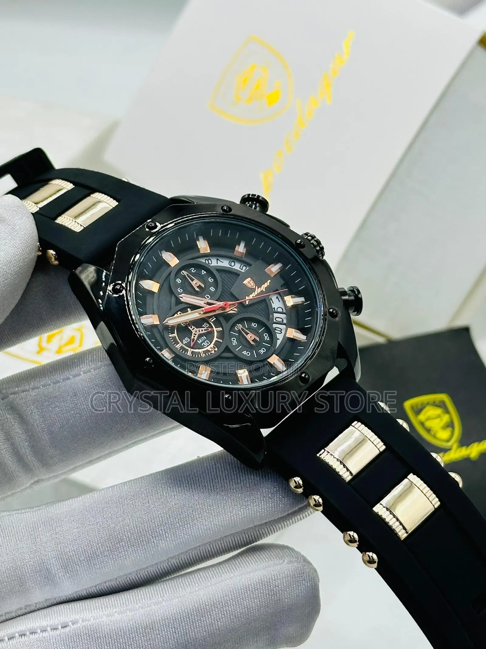 Poedagar Quality Men Rubber Strap Wristwatch