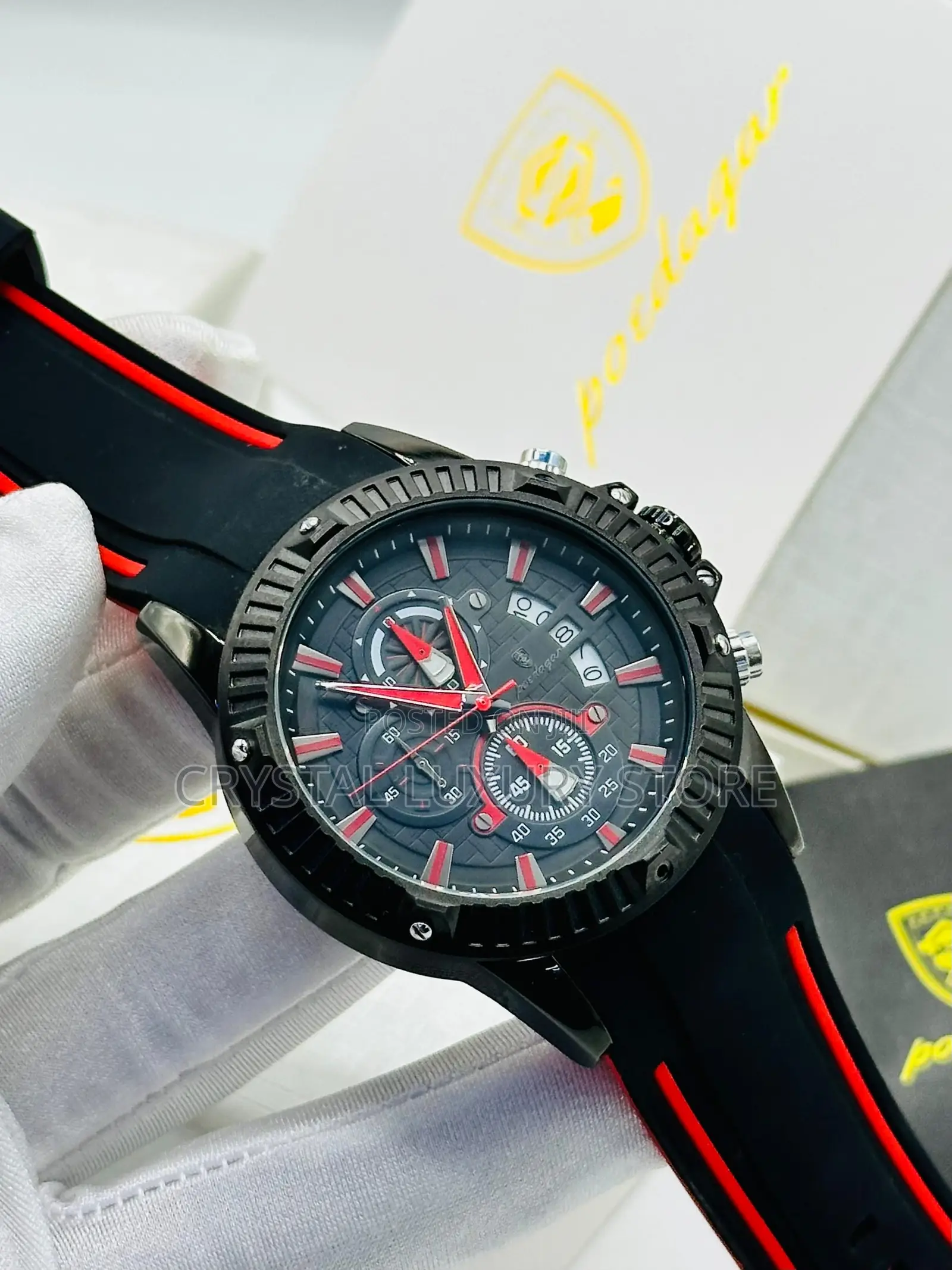 Poedagar Quality Men Rubber Strap Wristwatch