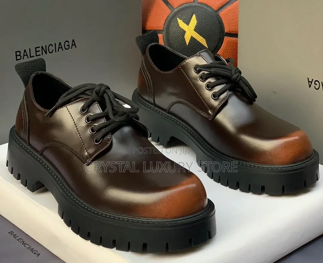 Balenciaga Quality Luxury Men Genuine Leather Shoe