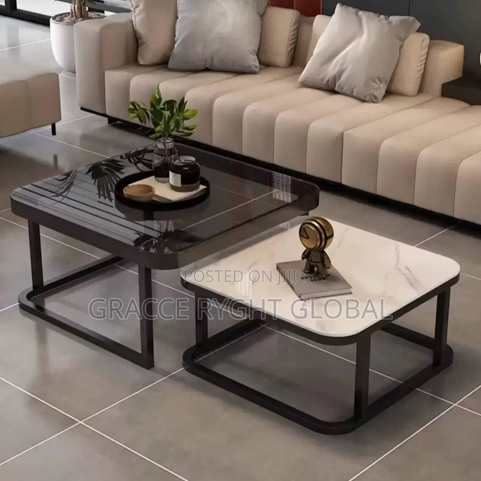 2pcs Glass Center Table