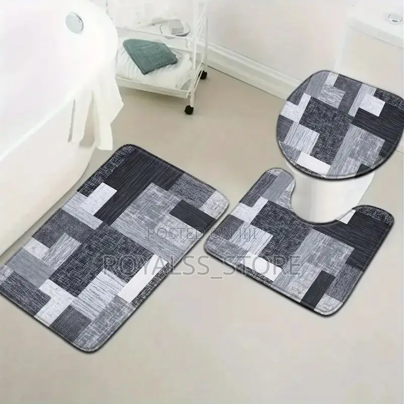 3pcs Water Absorbing Bathroom Mat Set