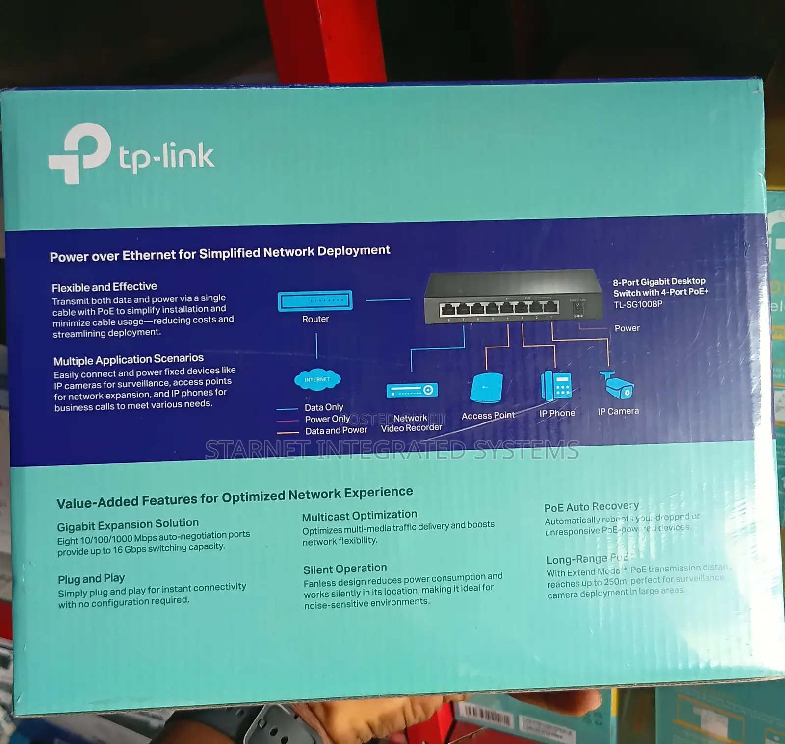 Tp-Link 8-Port 10/100 Desktop Switch With 4-Port Poe+ Tl-Sf1008p