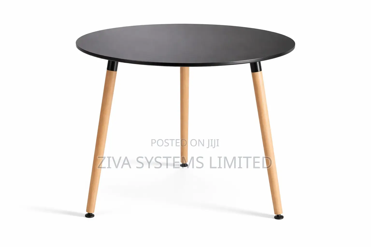 Scandinavian Black Wood Round Table (Governor’S Table)