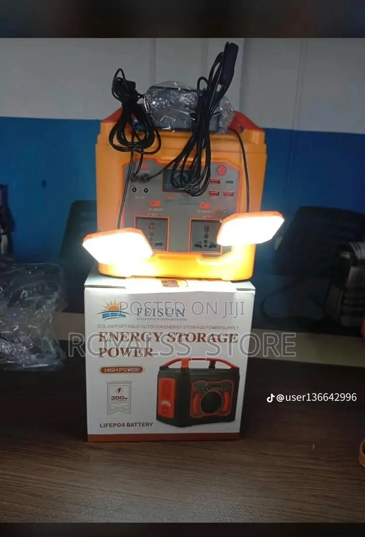 3in1 Combo 300w Solar Gen, Solar Panel and 16 Inches Rechargeable Fan
