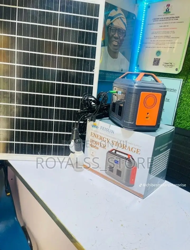 3in1 Combo 300w Solar Gen, Solar Panel and 16 Inches Rechargeable Fan