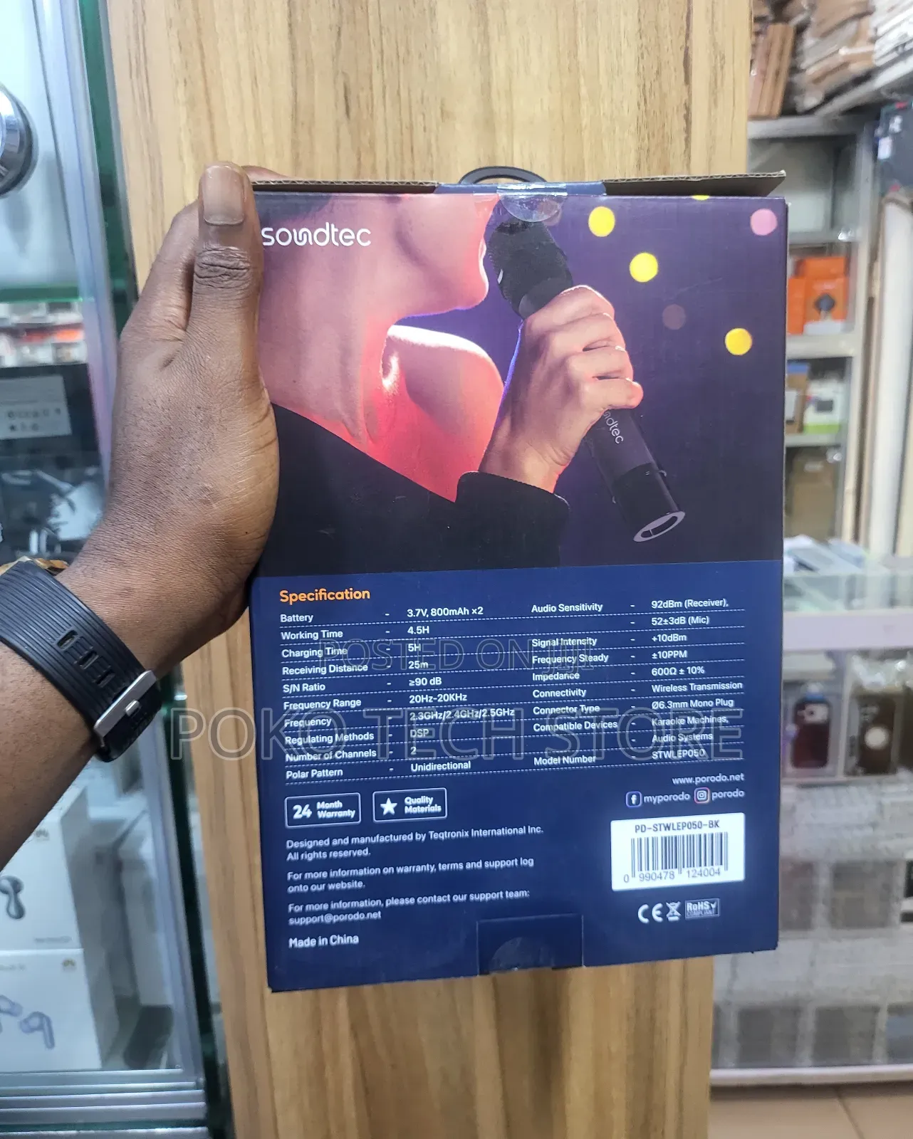 Porodo Soundtec Duo Mic Aluminum Rechargeable Wireless Microphone.