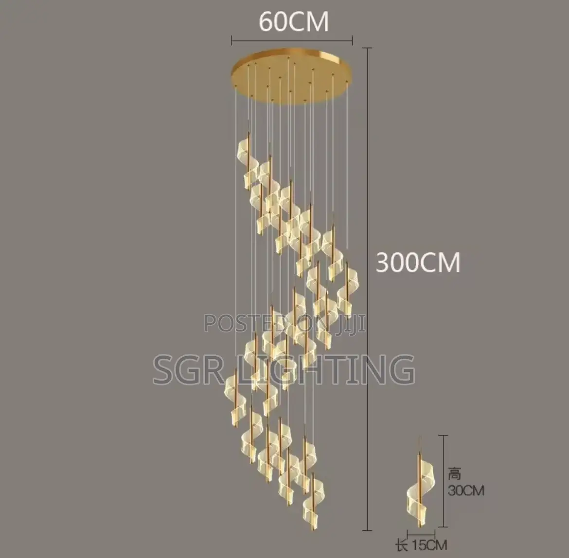 Modern Led Staircase Chandelier Living