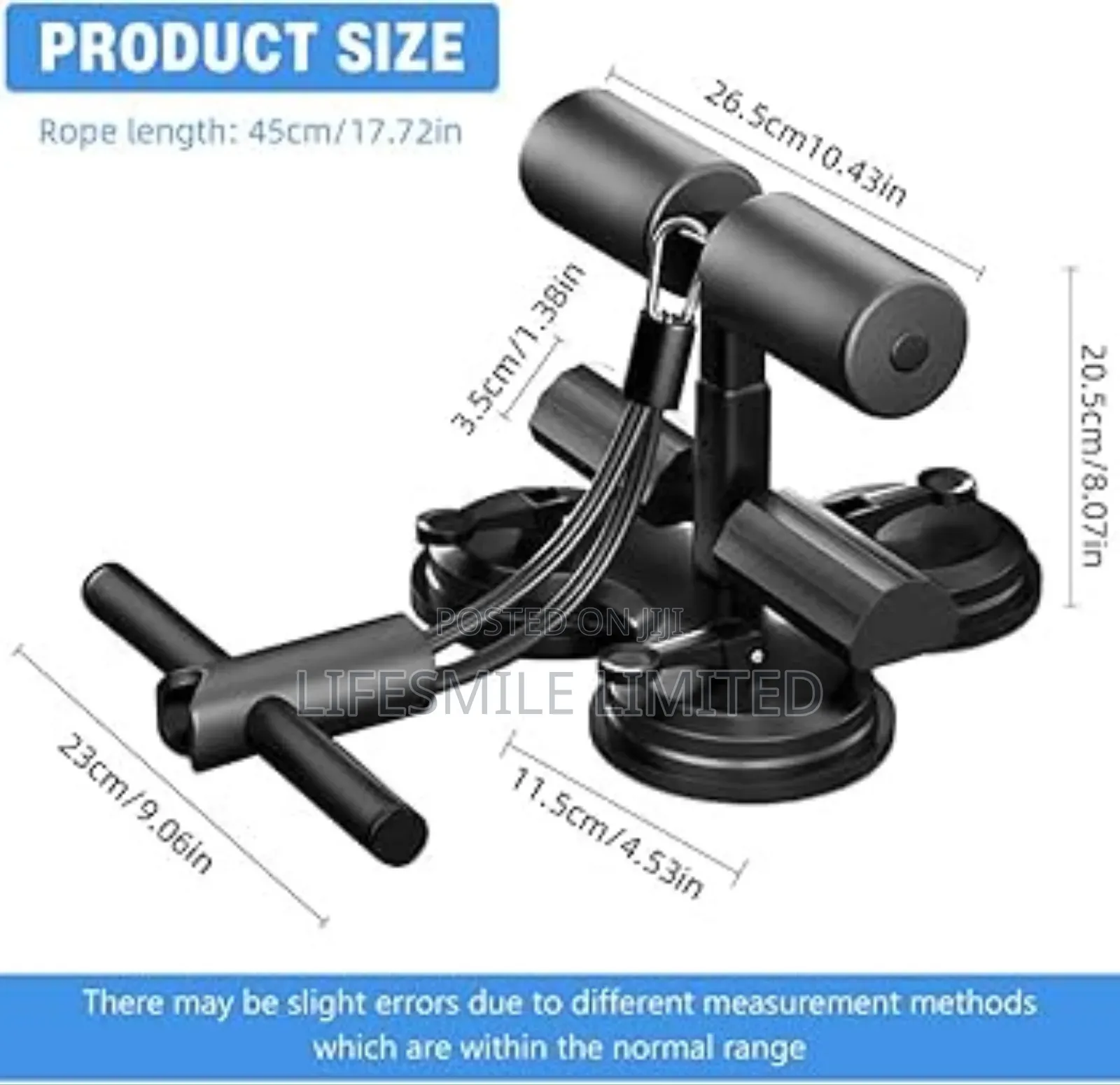 American 3 Suction Cup Sit Up Bar ( Black)
