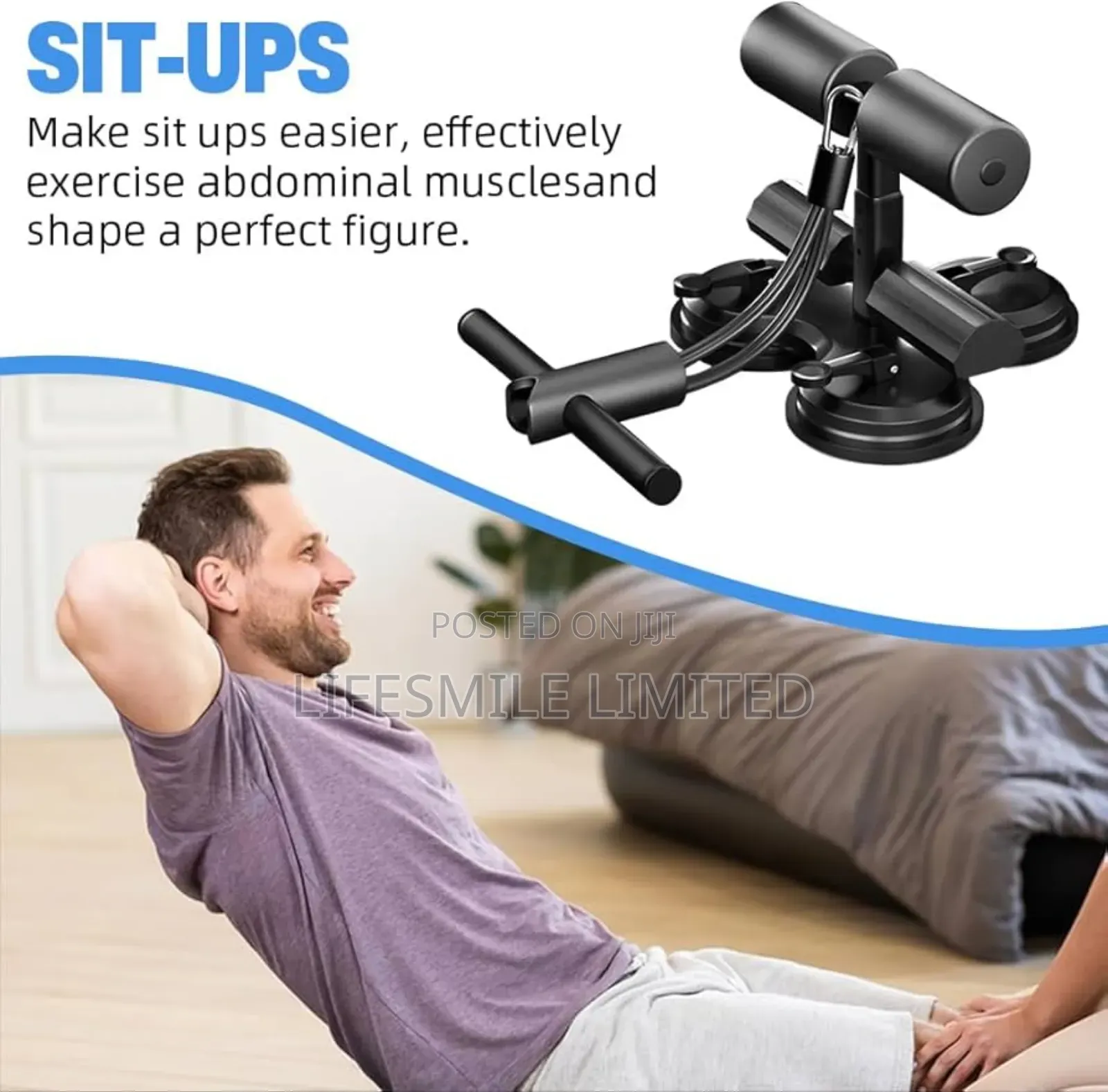 American 3 Suction Cup Sit Up Bar ( Black)