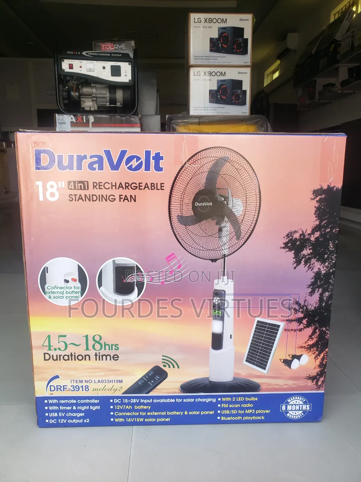 18 " Rechargeable Solar Fan