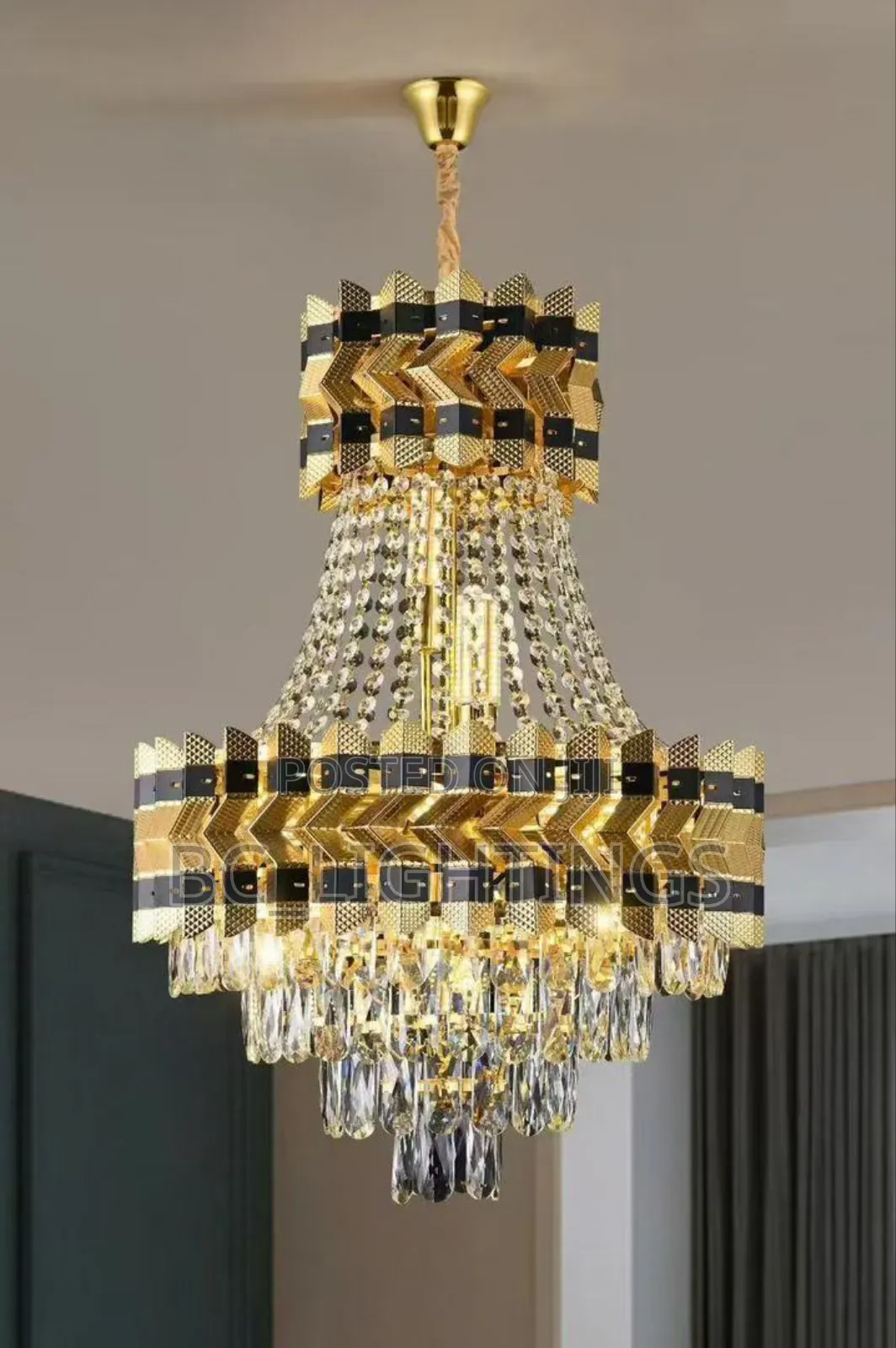 Luxury Crystal Chandelier Light With Remote Control Led and Bulb
