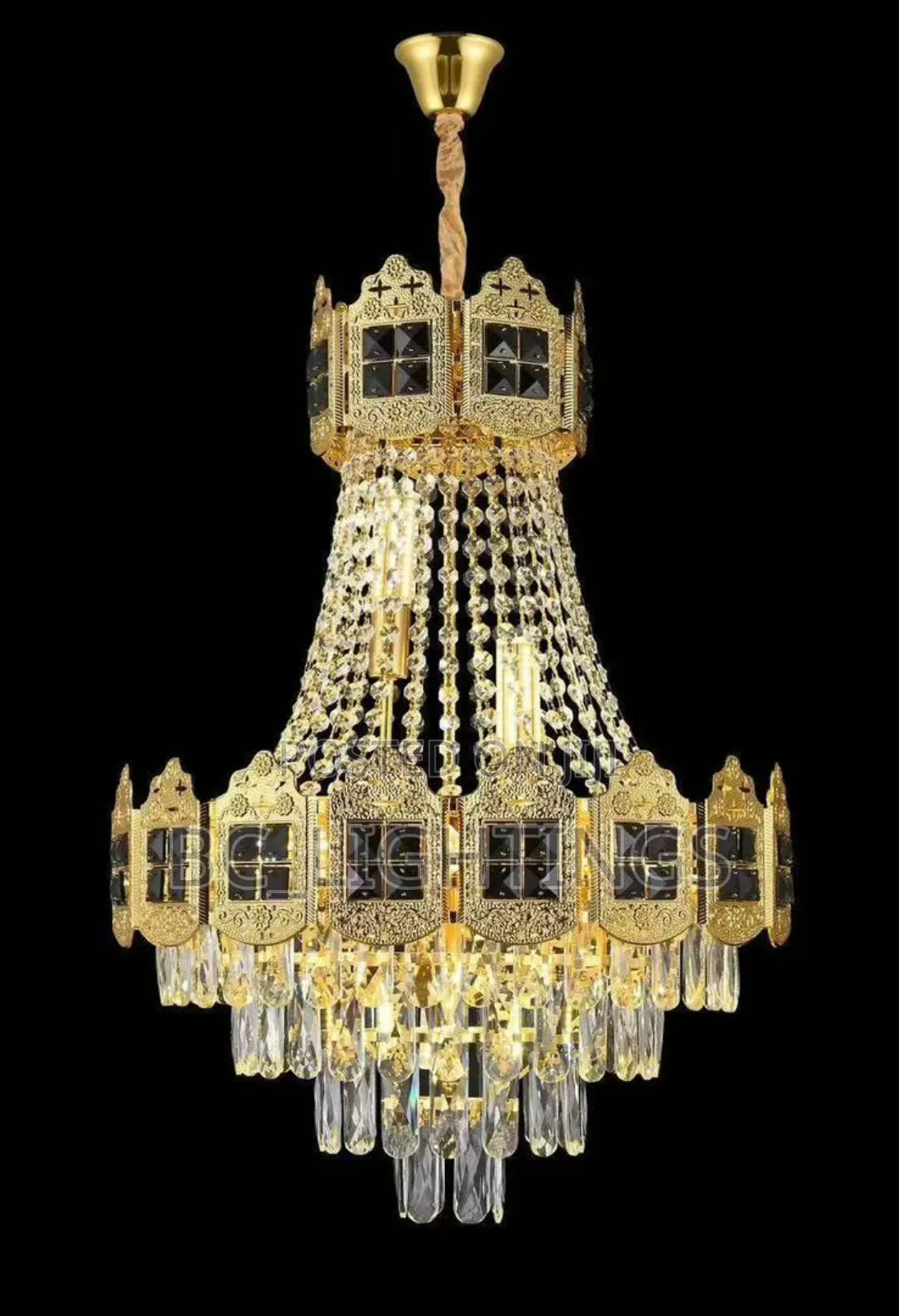 Luxury Crystal Chandelier Light With Remote Control Led and Bulb