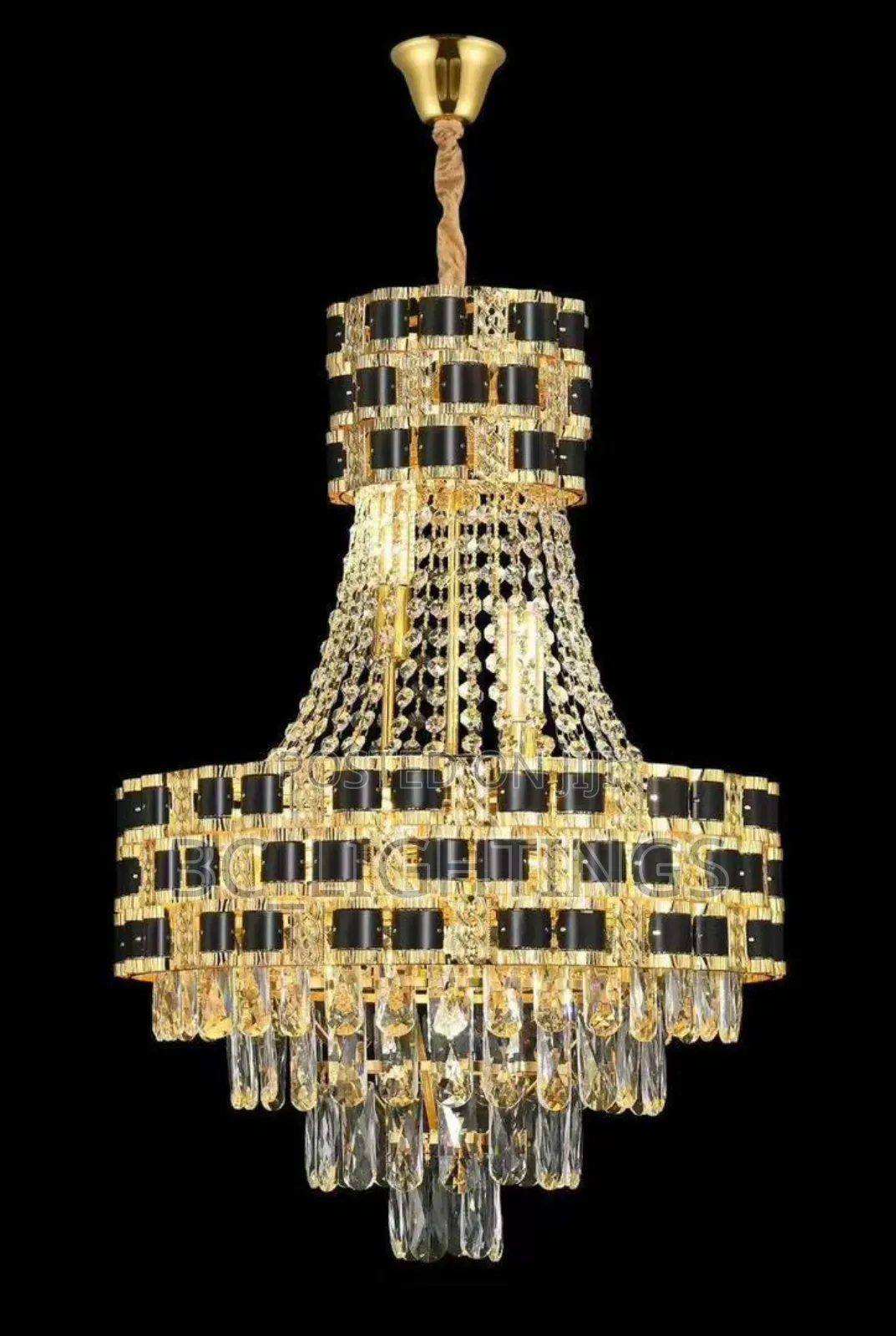 Luxury Crystal Chandelier Light With Remote Control Led and Bulb