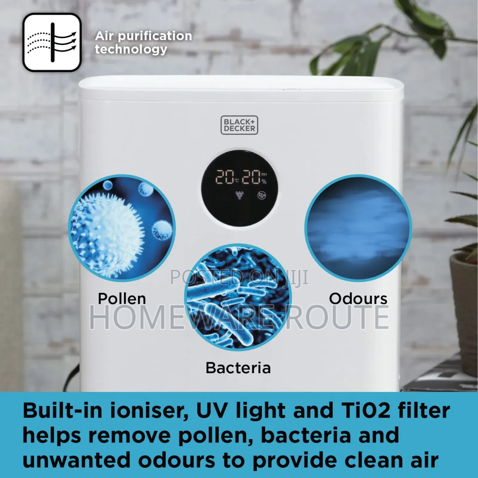 Black and Decker 2litre Dehumidifier With Air Purifier
