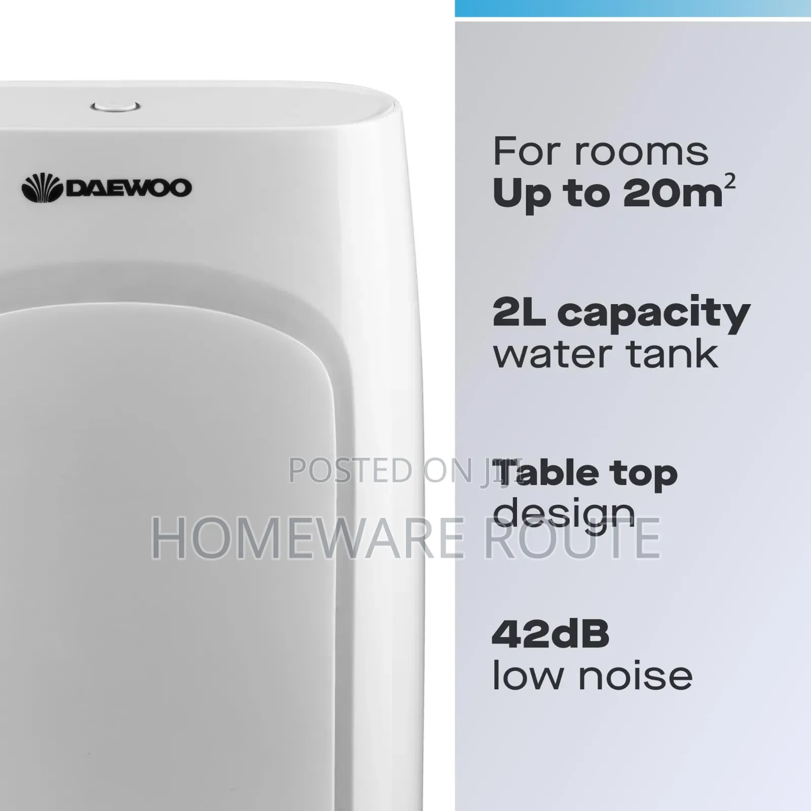 Daewoo 2litre Portable Dehumidifier