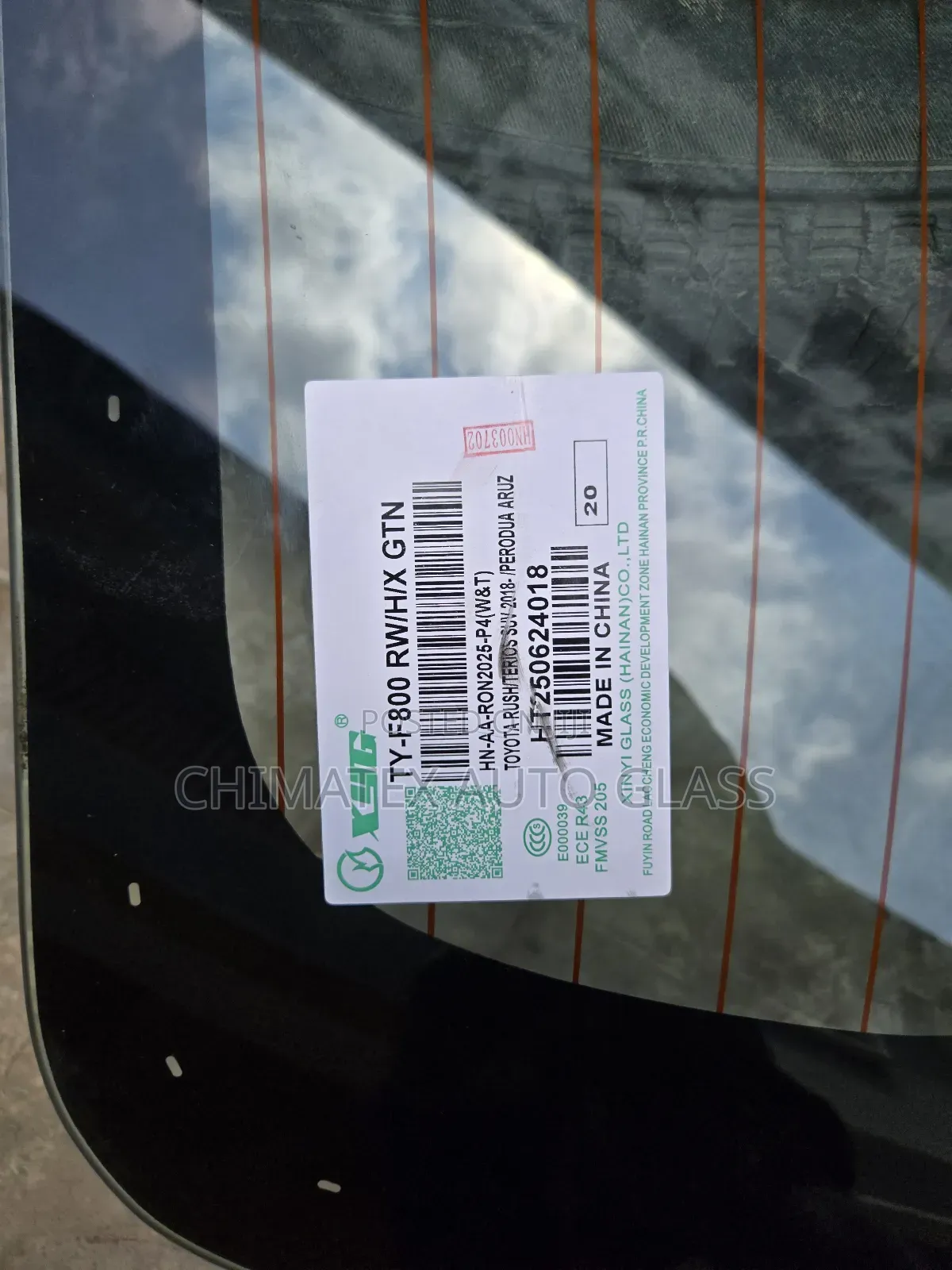 Toyota Rush 2016 Back Windscreen Glass Available