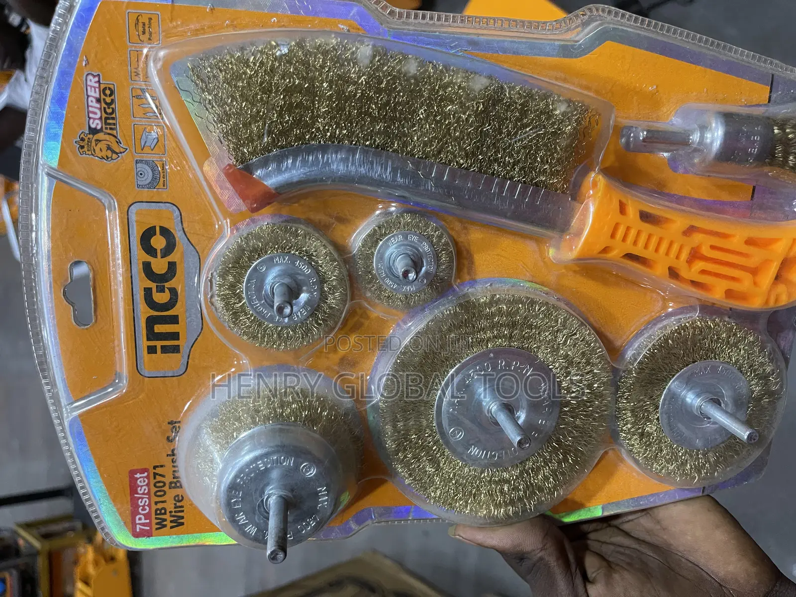 7pcs Ingco Cup Wire Brush Set