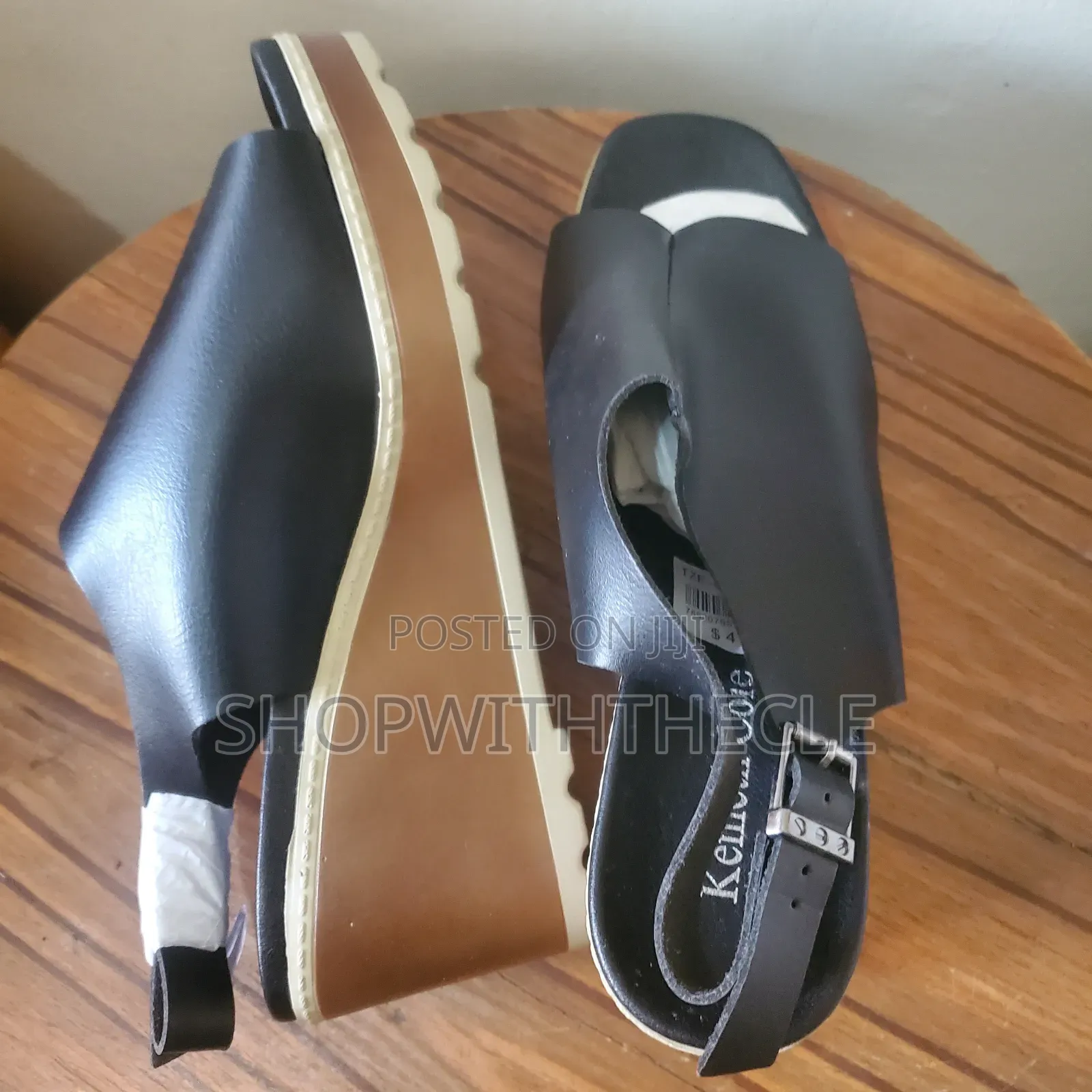 Black Ladies Wedge Sandals 41