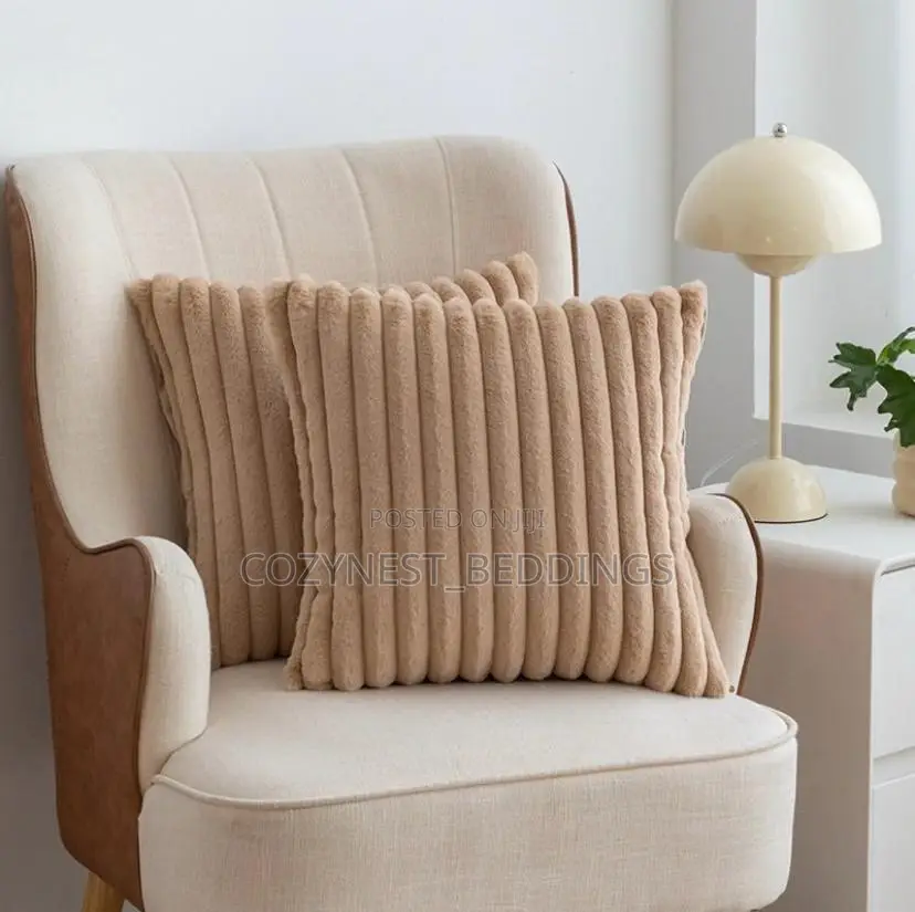 Plush Ribbed Throw Pillow (Available in Any Color of Choice)