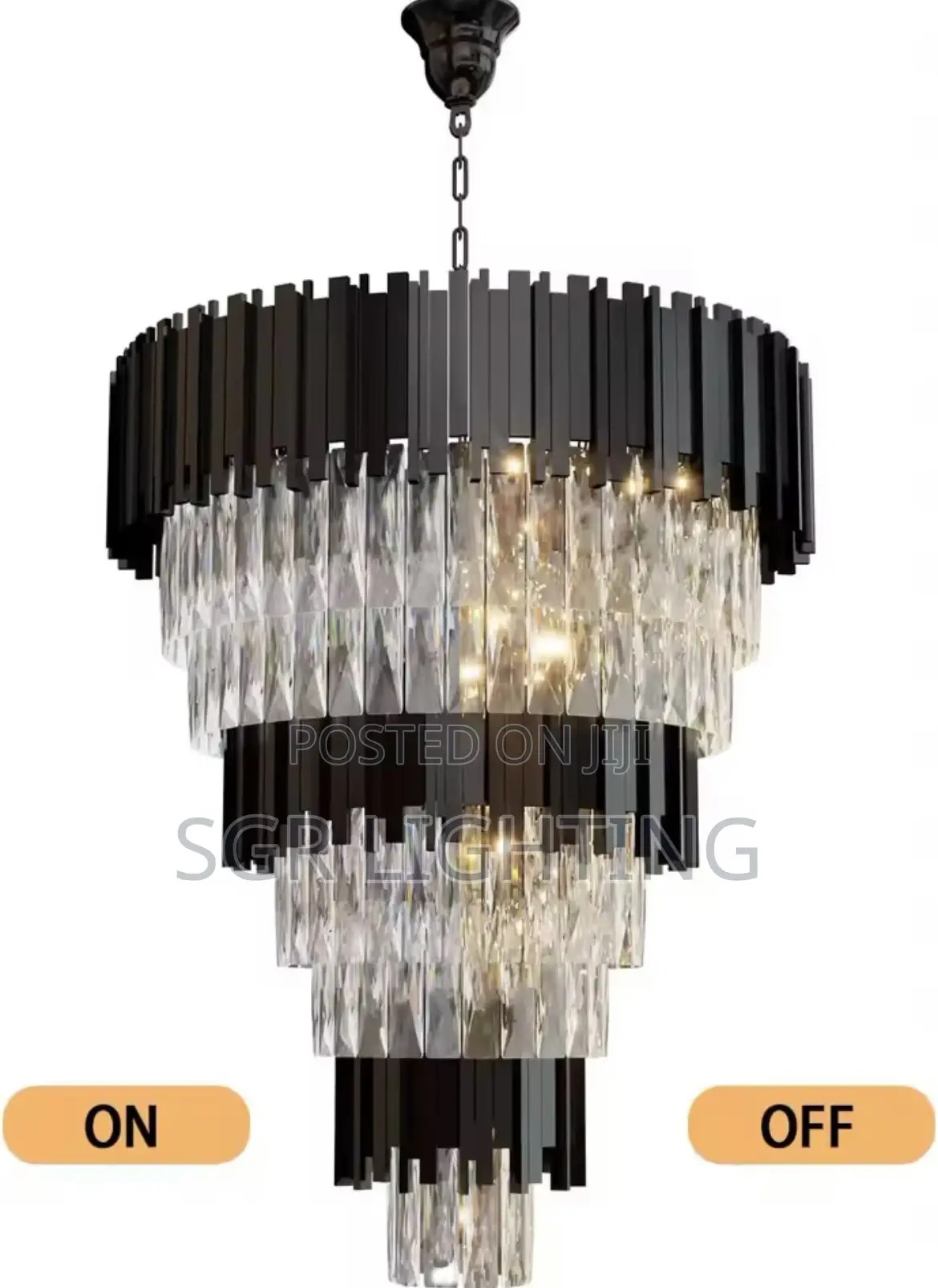 Luxury Black Crystal Hanging Chandelier for Staircase