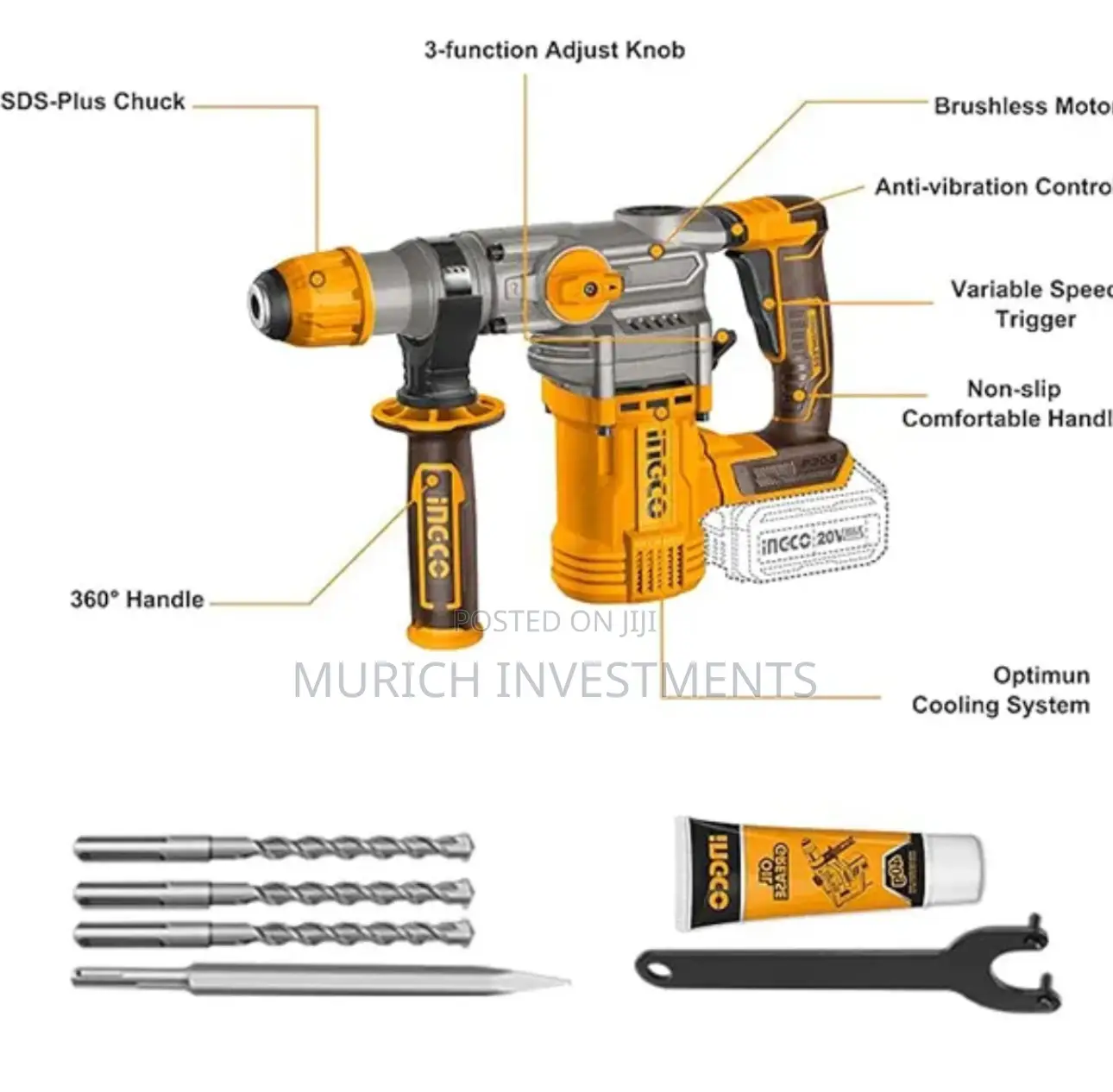 Ingci Crhli202885 Cordless Rotary Hammer 28mm