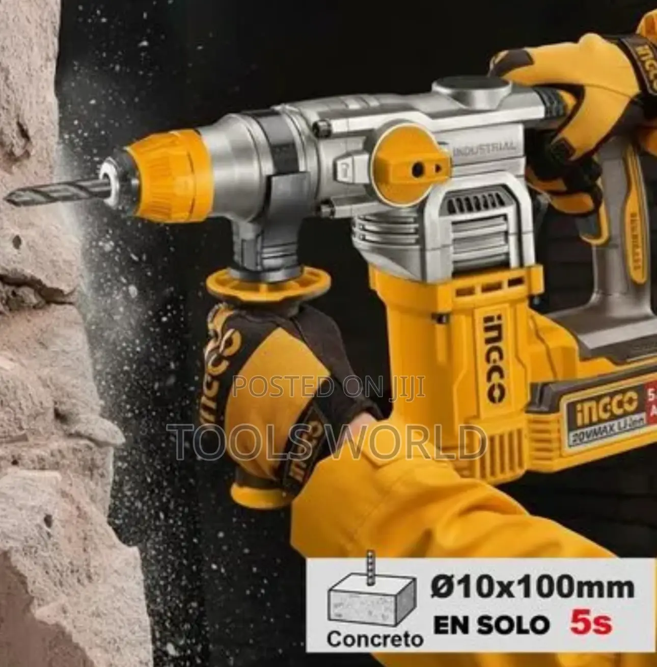 Ingco 28mm Cordless Rotary Hammer With 5.0ah Batteries