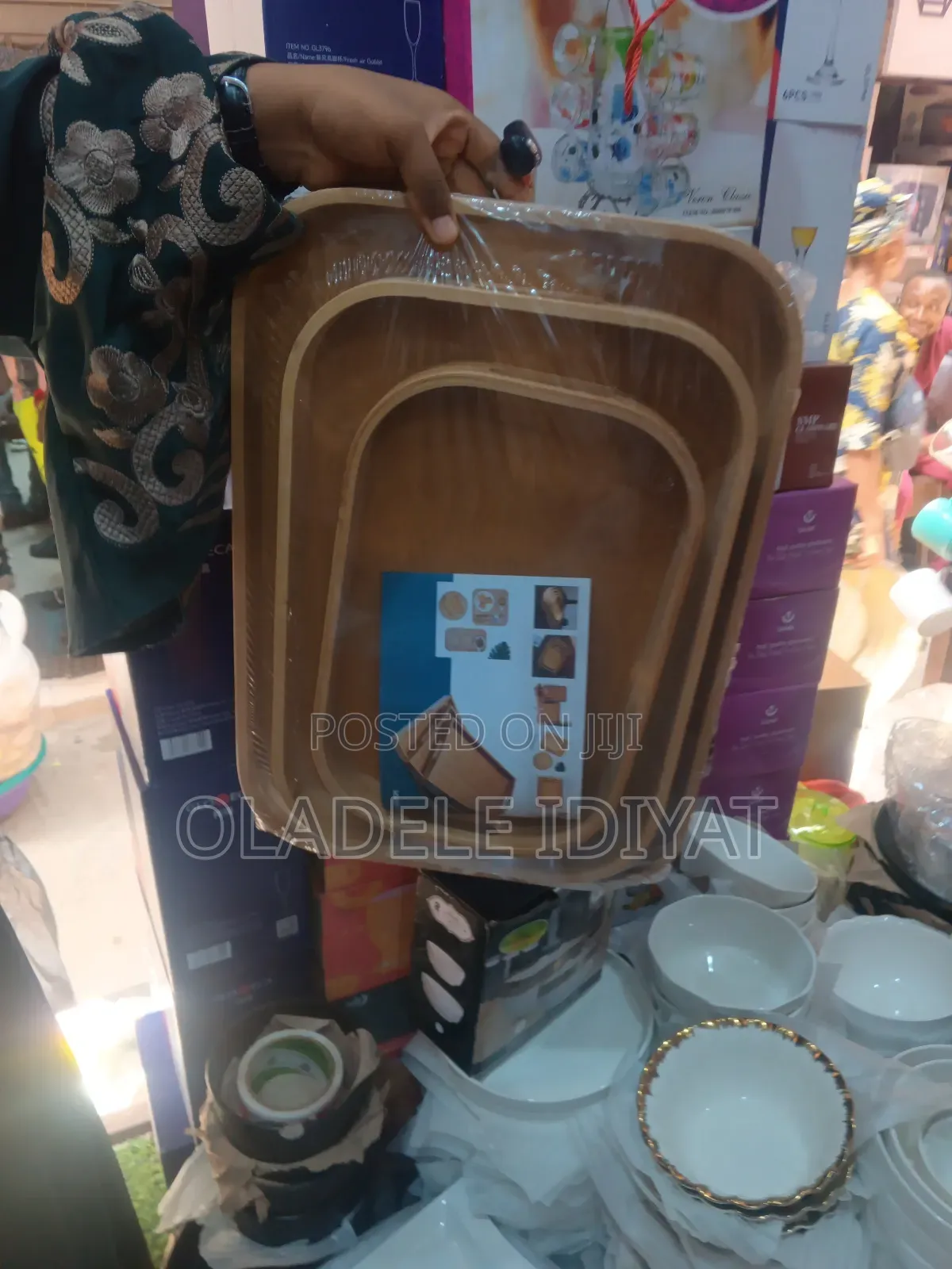 3pcs Wooden Tray Set