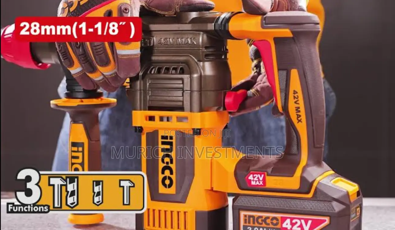 Ingco 42v Bl 28mm 3-Mode Rotary Hammer 2x2.5ah Case Crhli422882