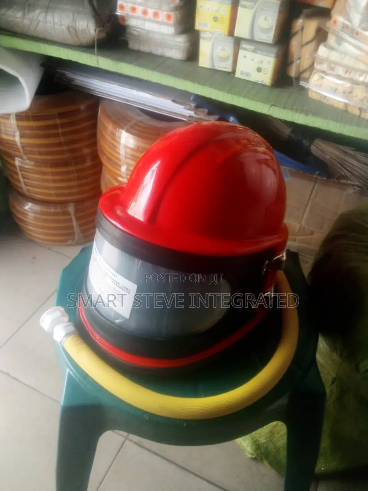Red Sandblasting Safety Helmet