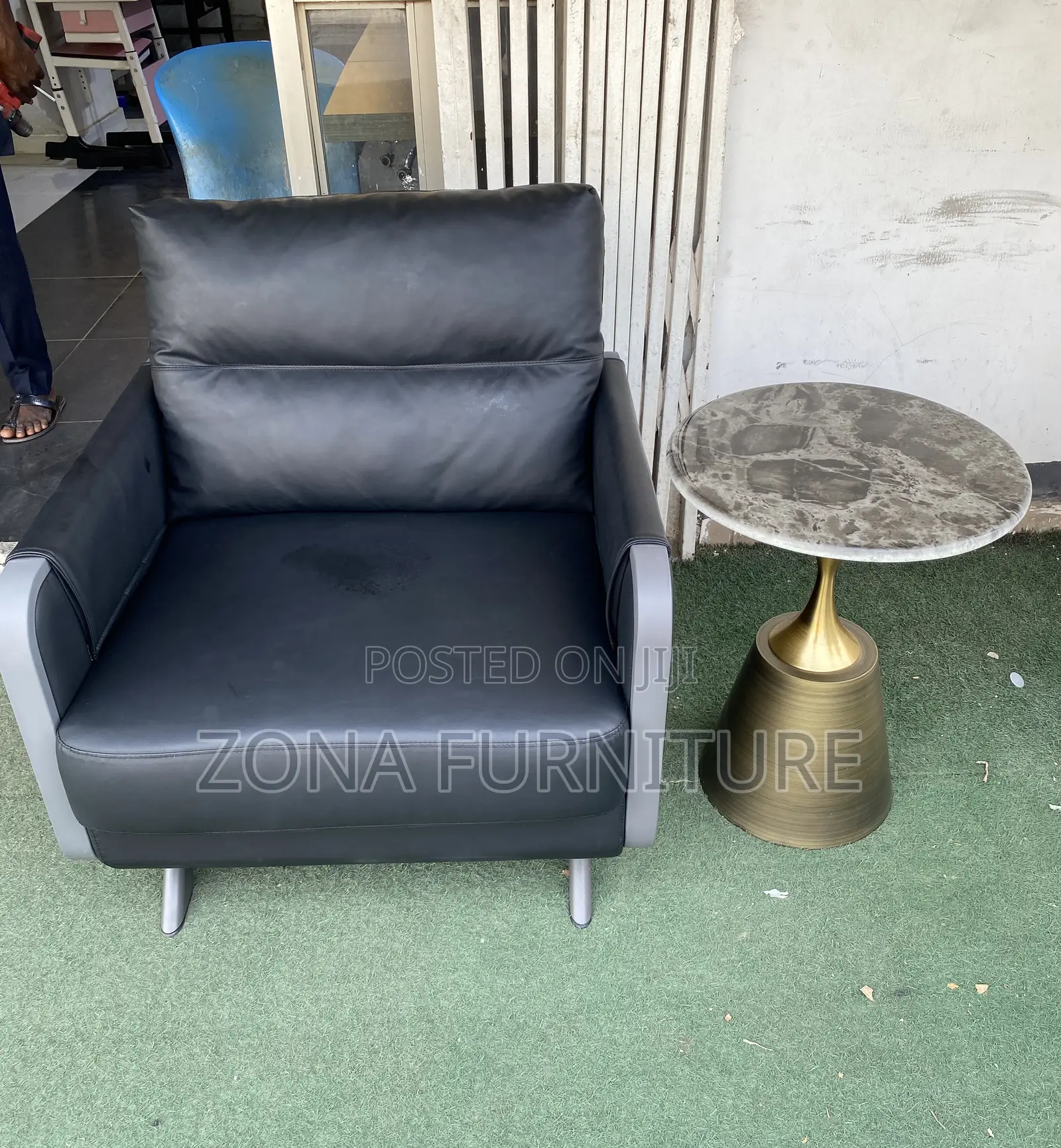 Set of Two (2) Single Imported Turkish Sofas and One Side Table