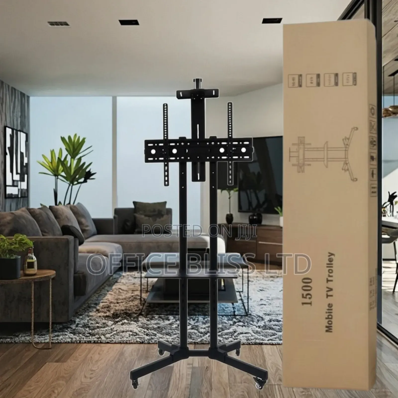 Mobile Tv Cart on Wheels 32 - 65 Inches