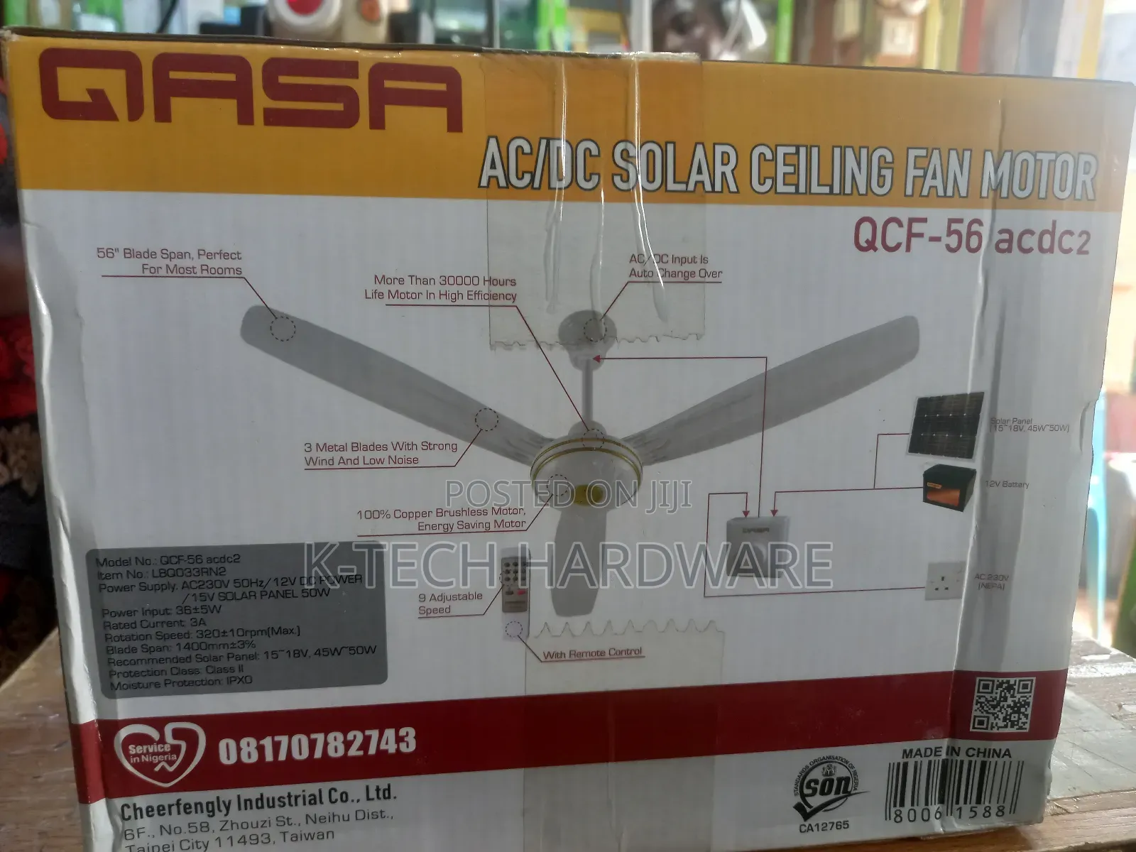 36watts 56 Inches Qasa Ceiling Fan QCF-56c Acdc2 With Remote