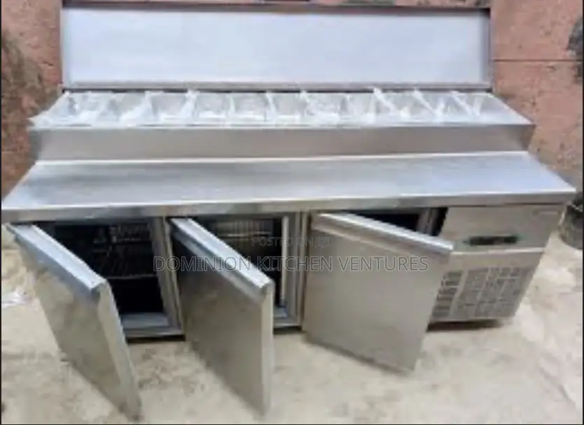 Commercial Stainless Steel Refrigerated Pizza Prep Table,