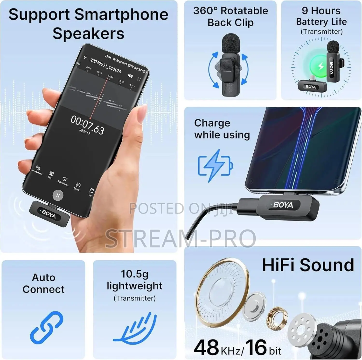 Boya By-v10 Wireless Lavalier Microphone