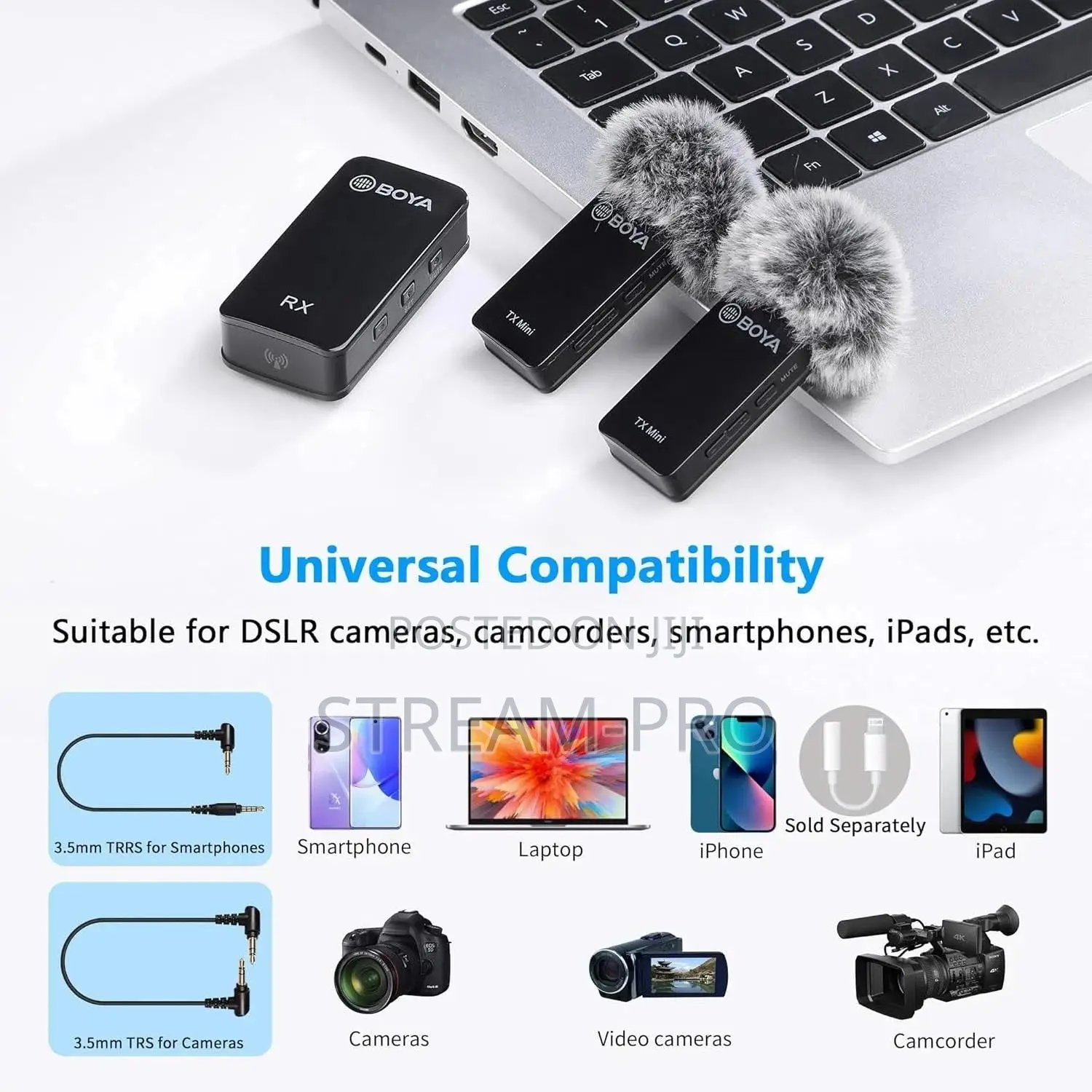 Boya By-xm6-s2 Wireless Lavalier Microphone Set