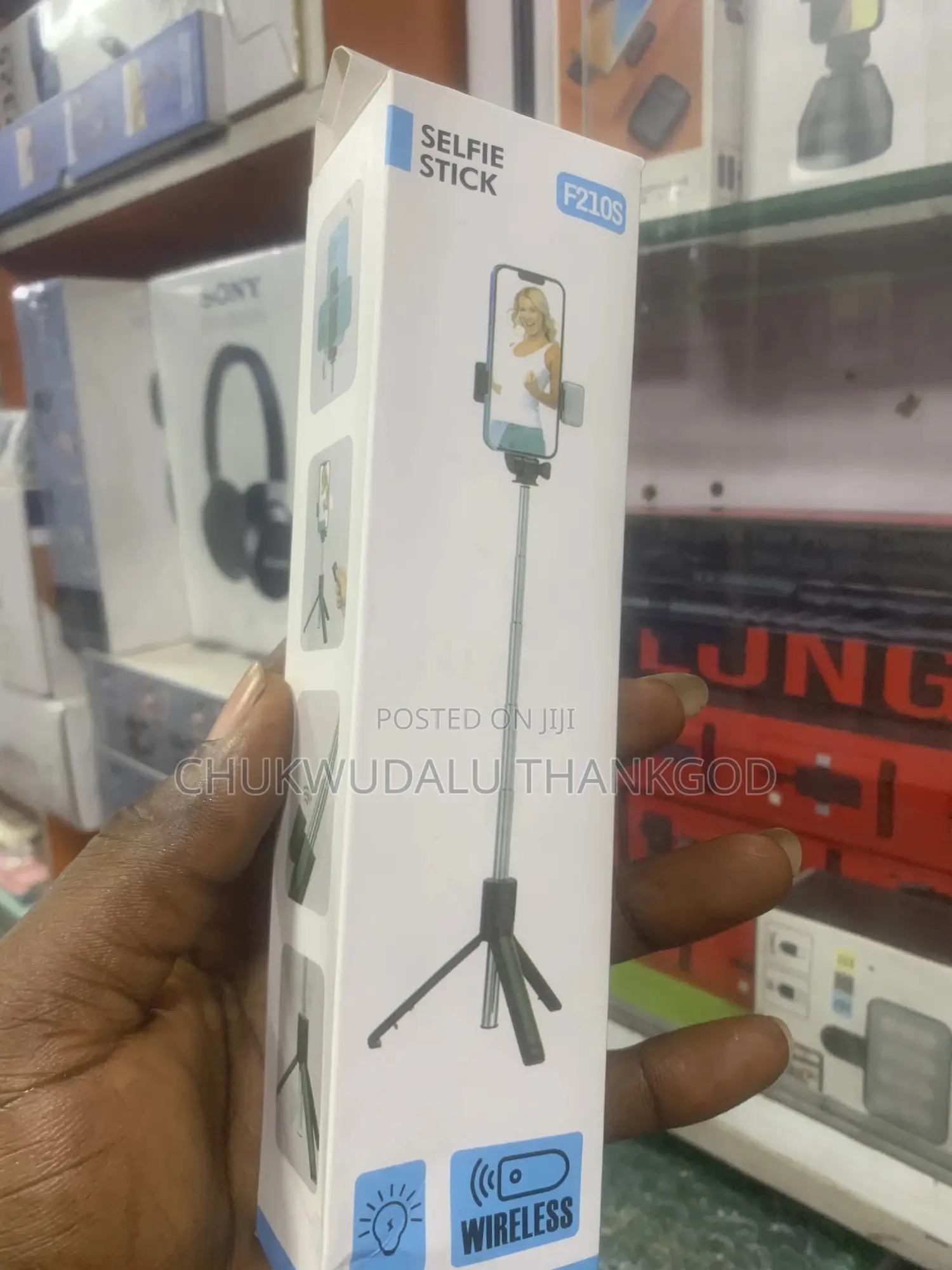 F210 Wireless Selfie Stick Tripod With Bluetooth Remote - Black