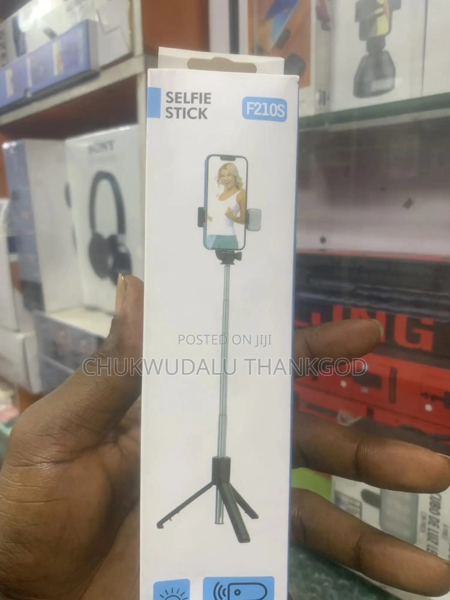 F210 Wireless Selfie Stick Tripod With Bluetooth Remote - Black