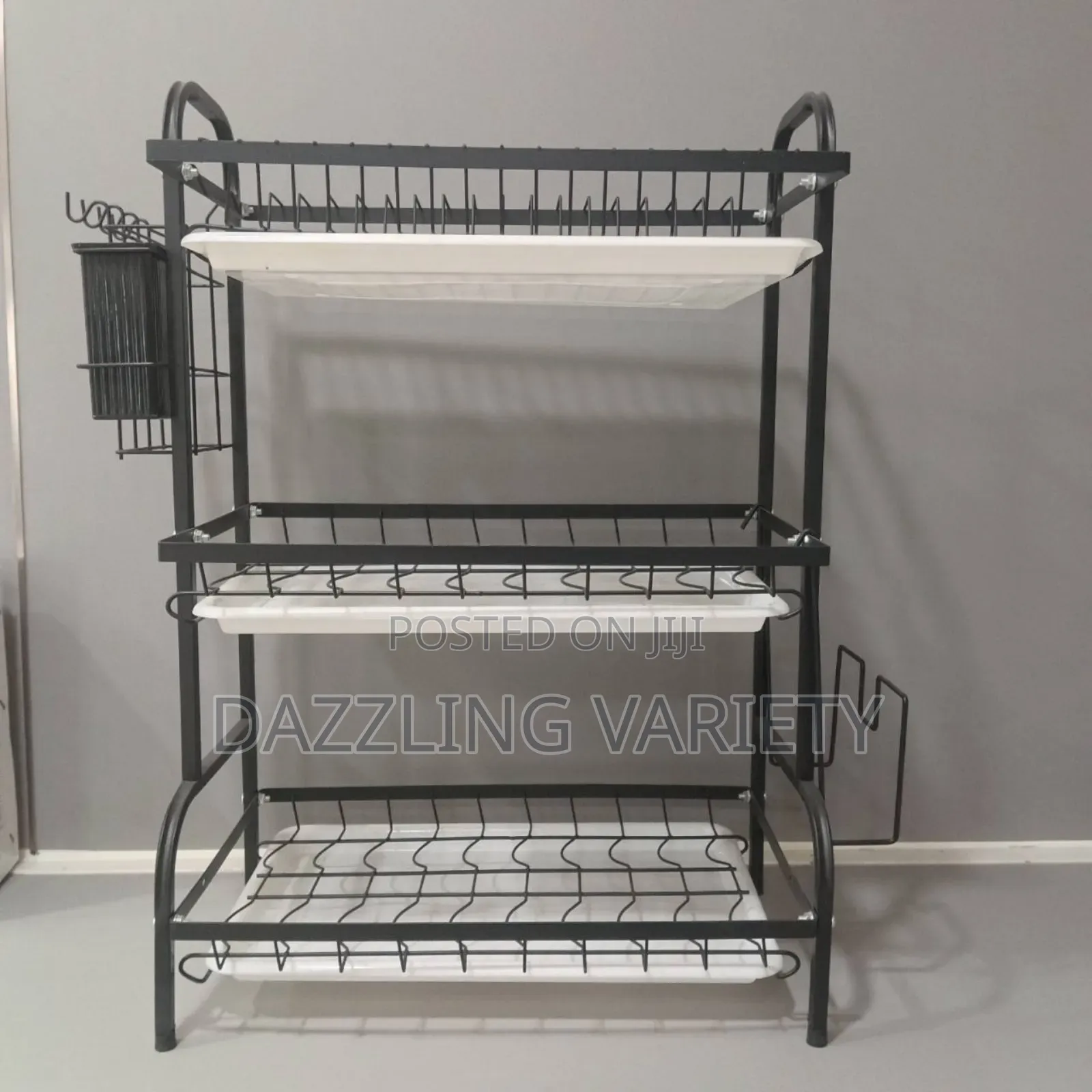 3 Step Black Plate Rack