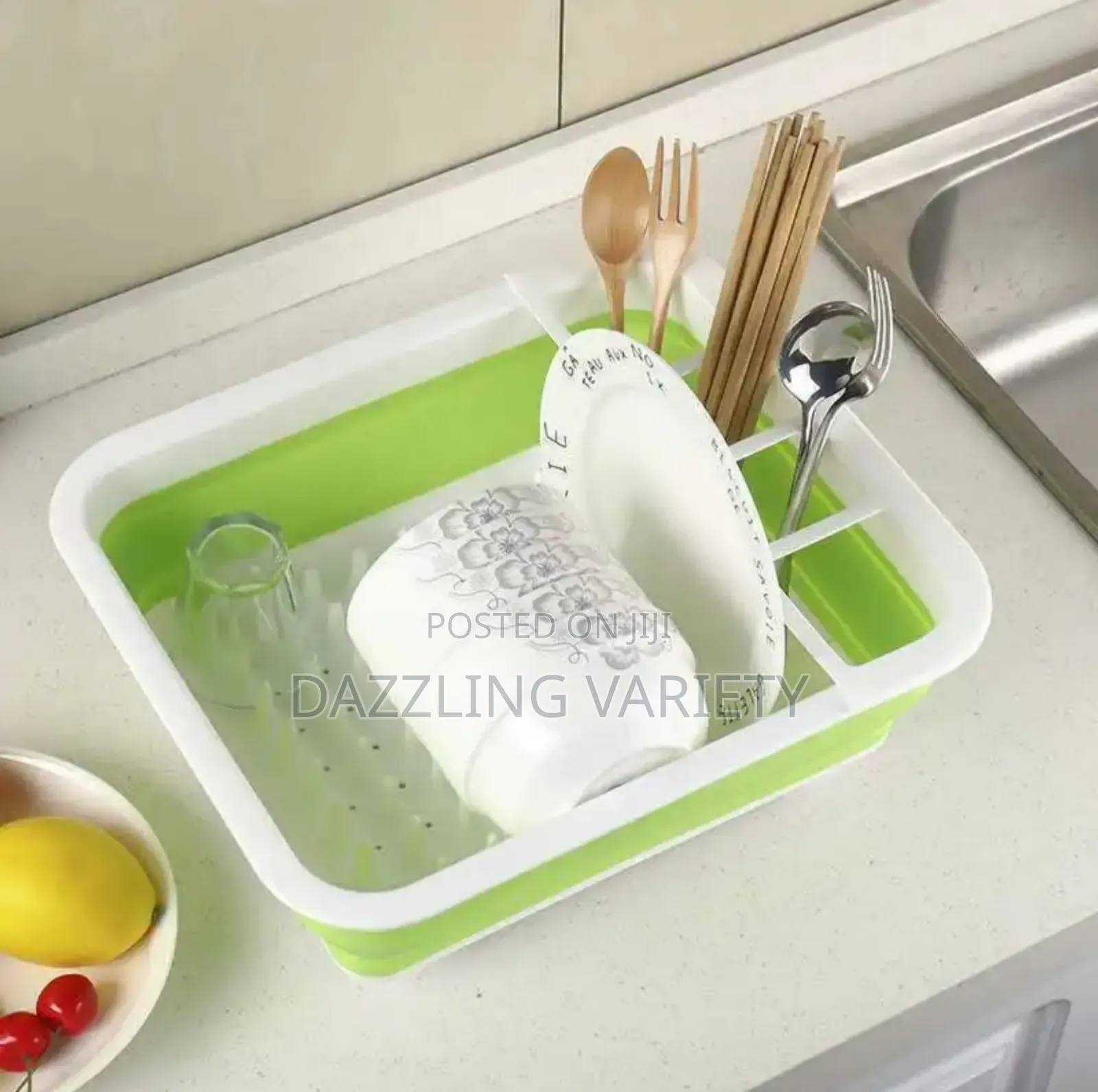 Collapsible Silicone Mini Plate Rack Dish Drainer